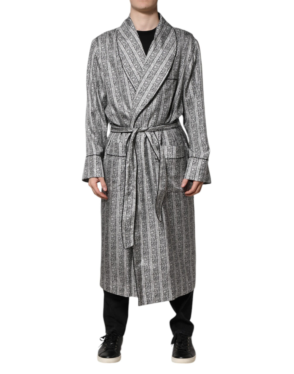 Multicolor Floral Robe Coat Wrap Jacket