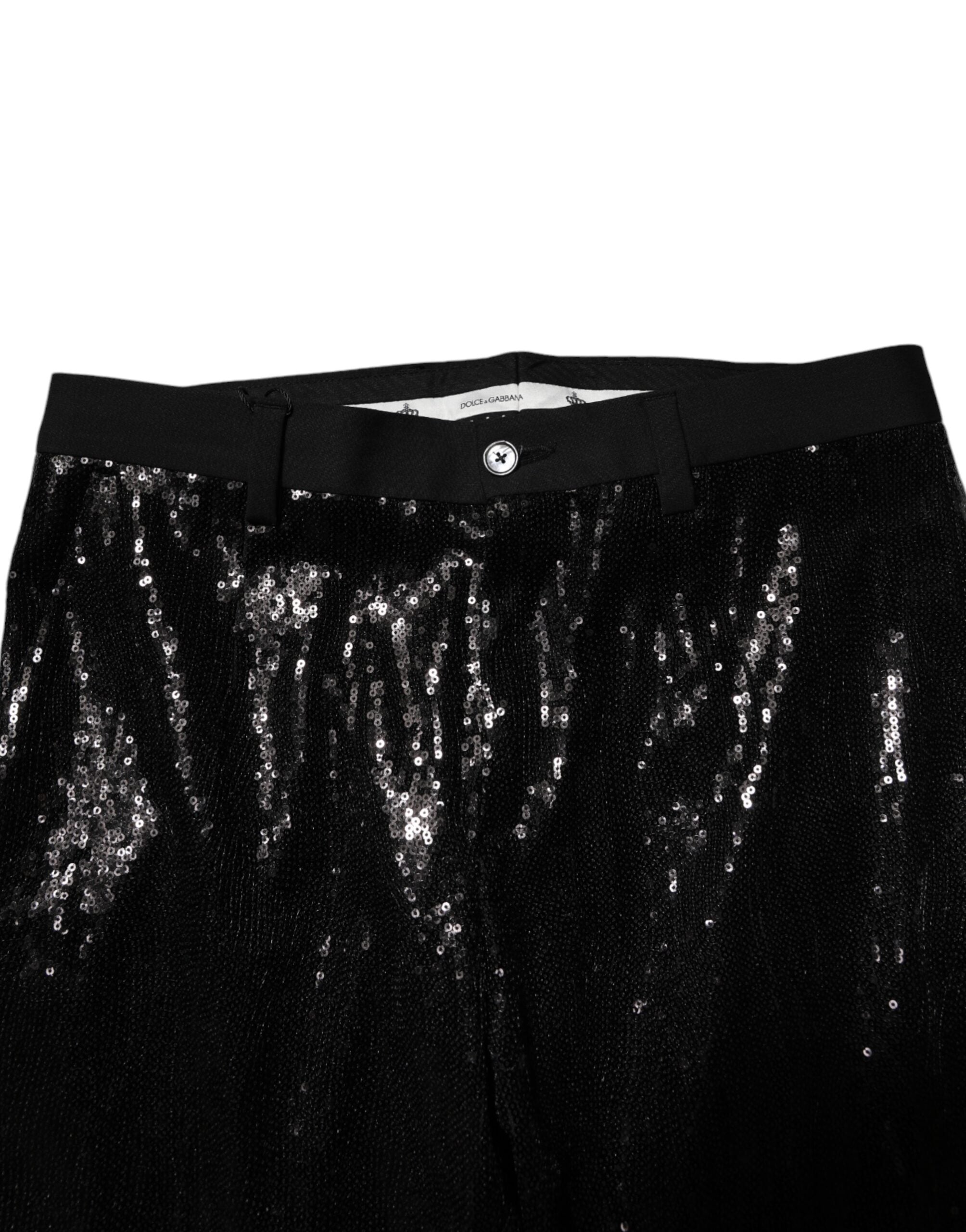 Black Sequined Embellishment Pants