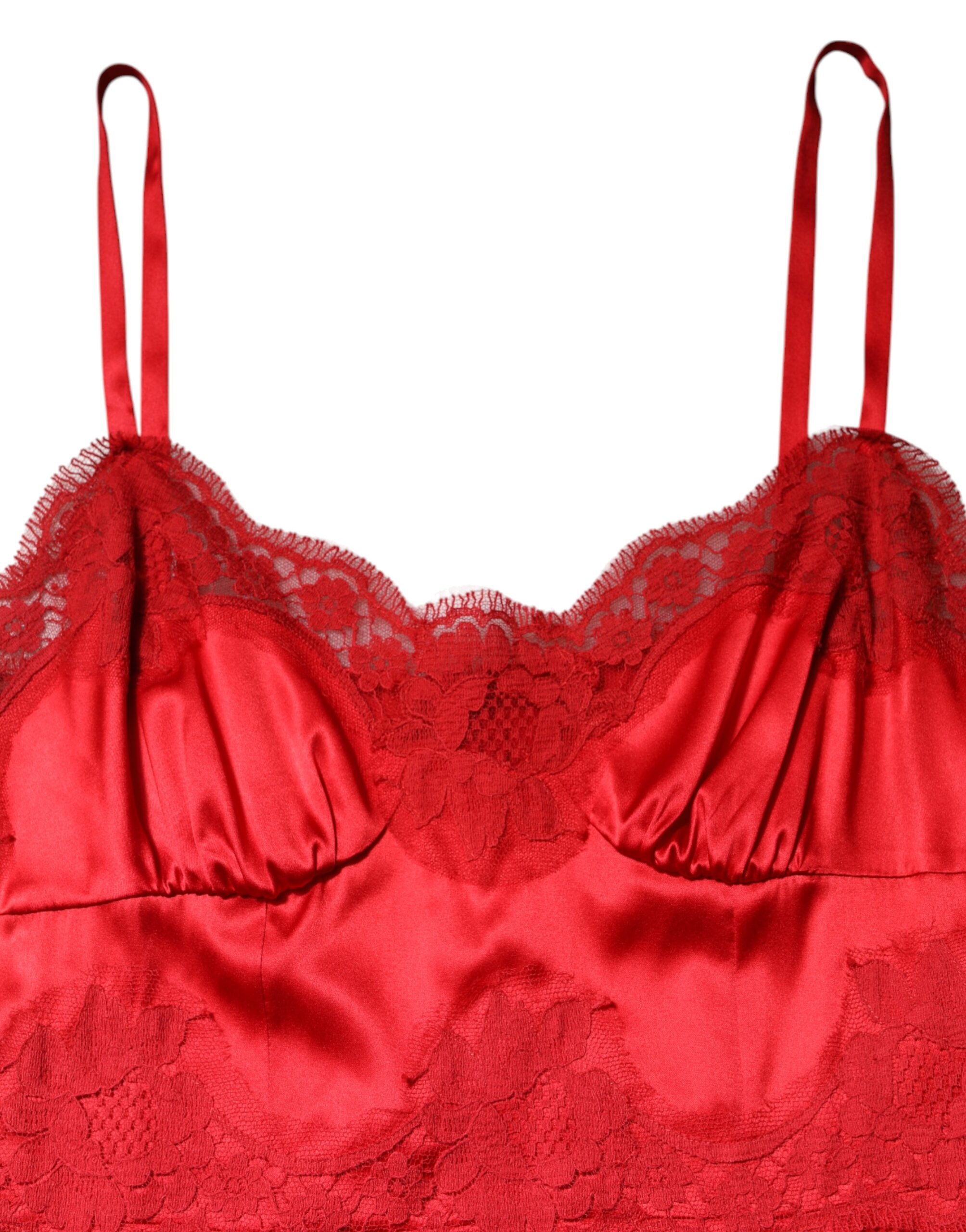 Red Silk Sleeveless Maxi Long Dress