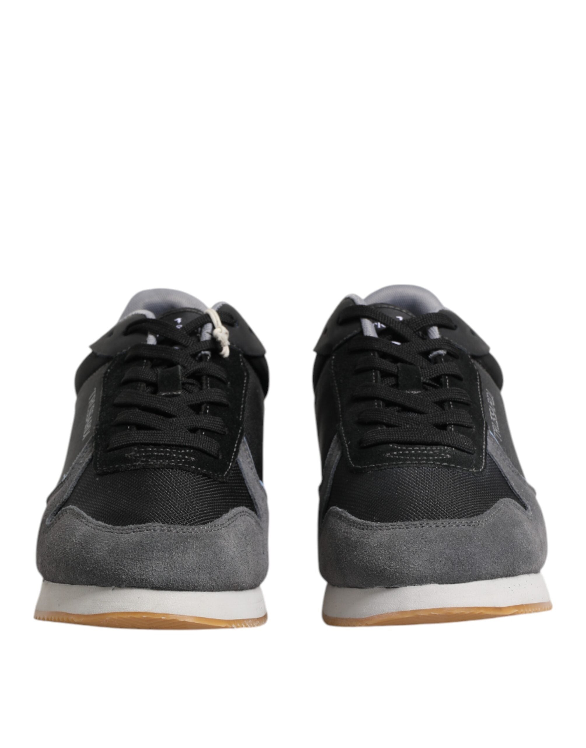 Black Gray Lace Up Low Top Casual Sneakers Shoes