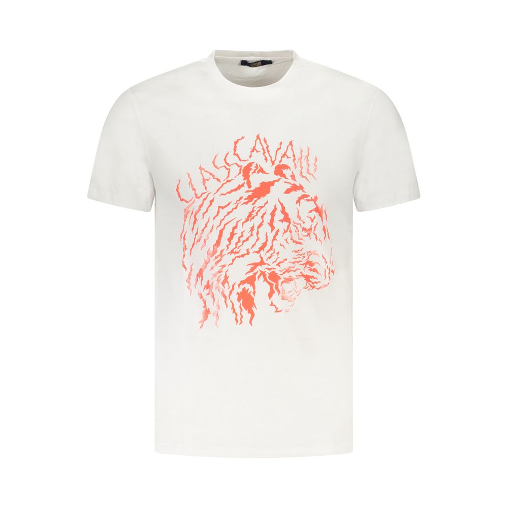 Cavalli Class White Cotton Men T-Shirt