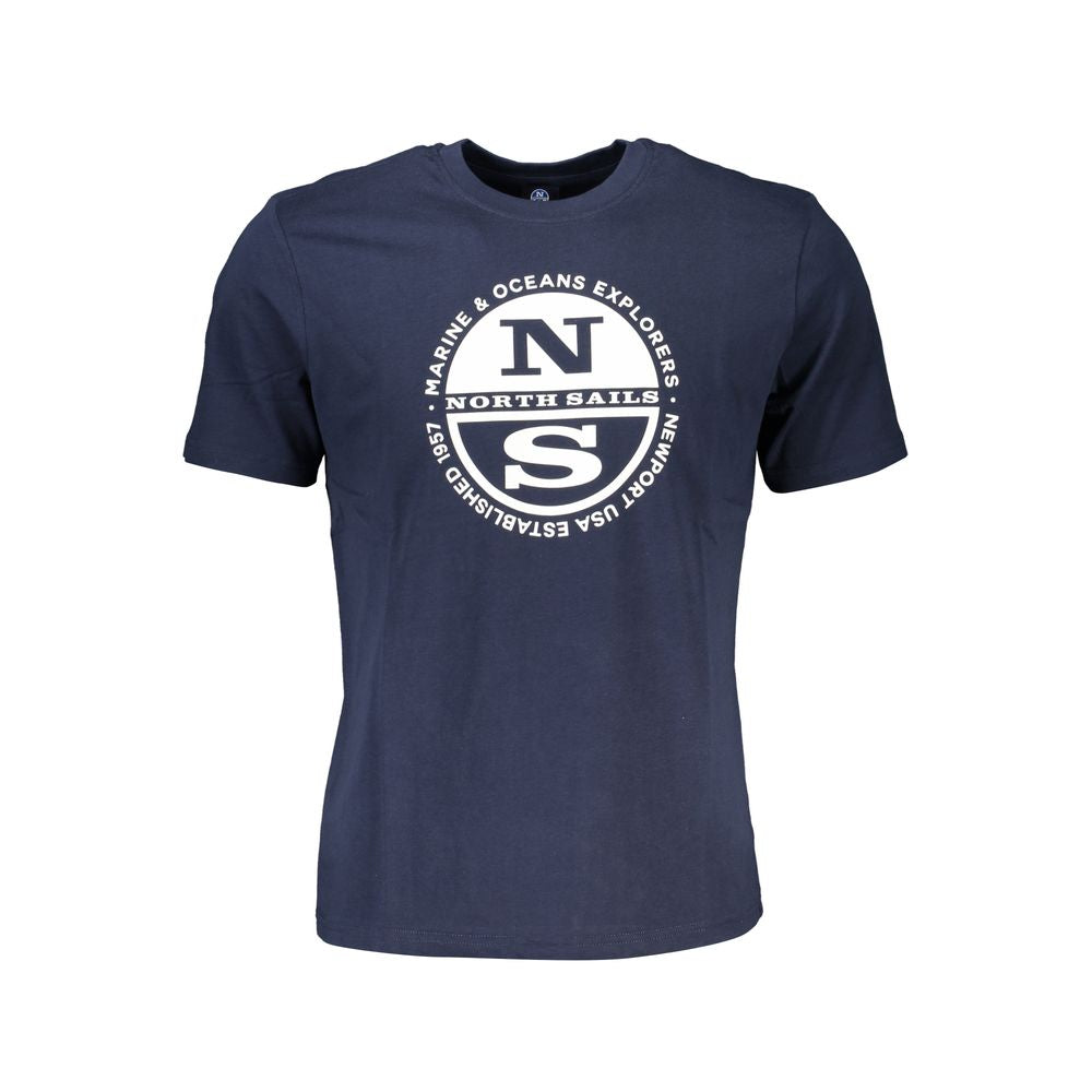 North Sails Blue Cotton Men T-Shirt