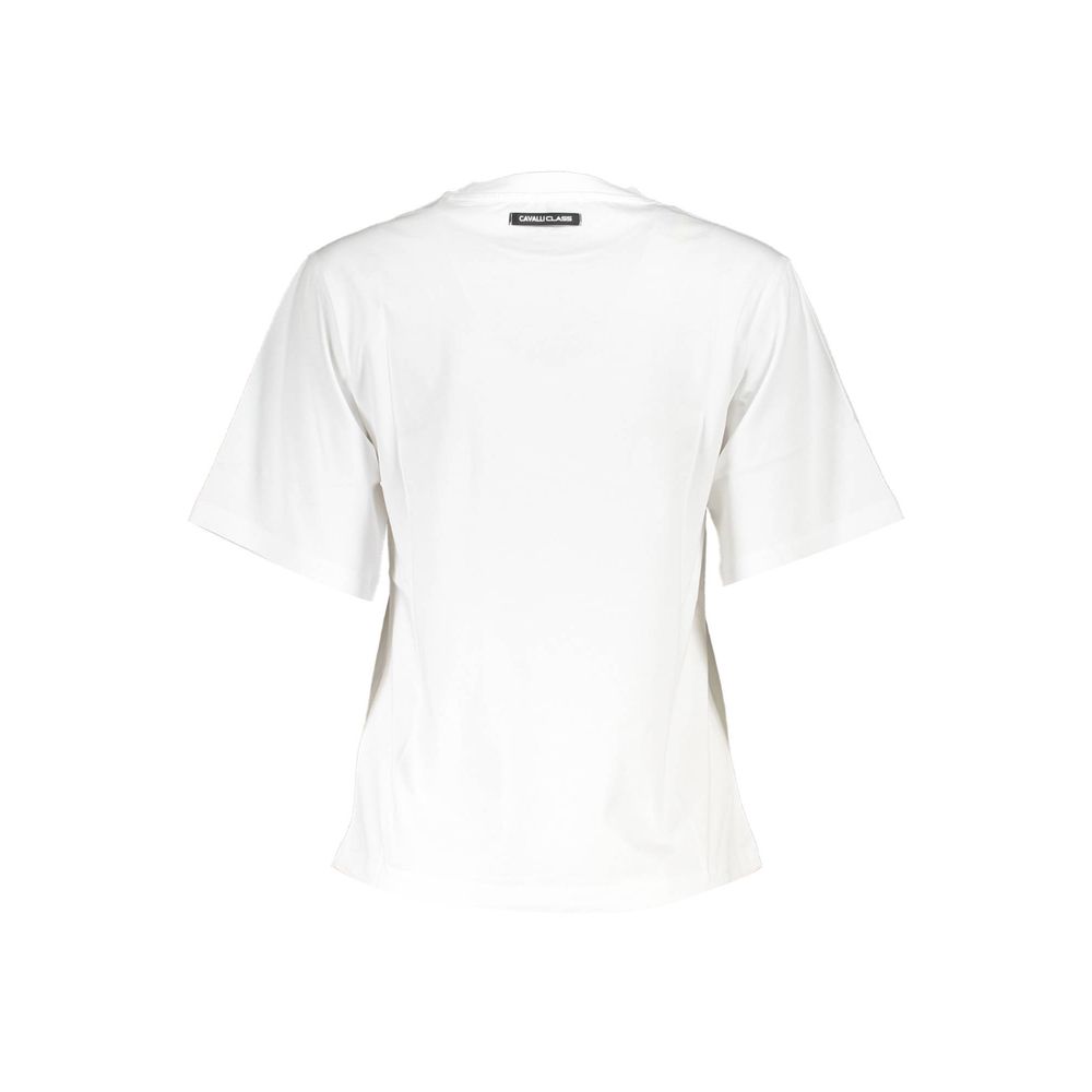 Cavalli Class White Cotton T-Shirt