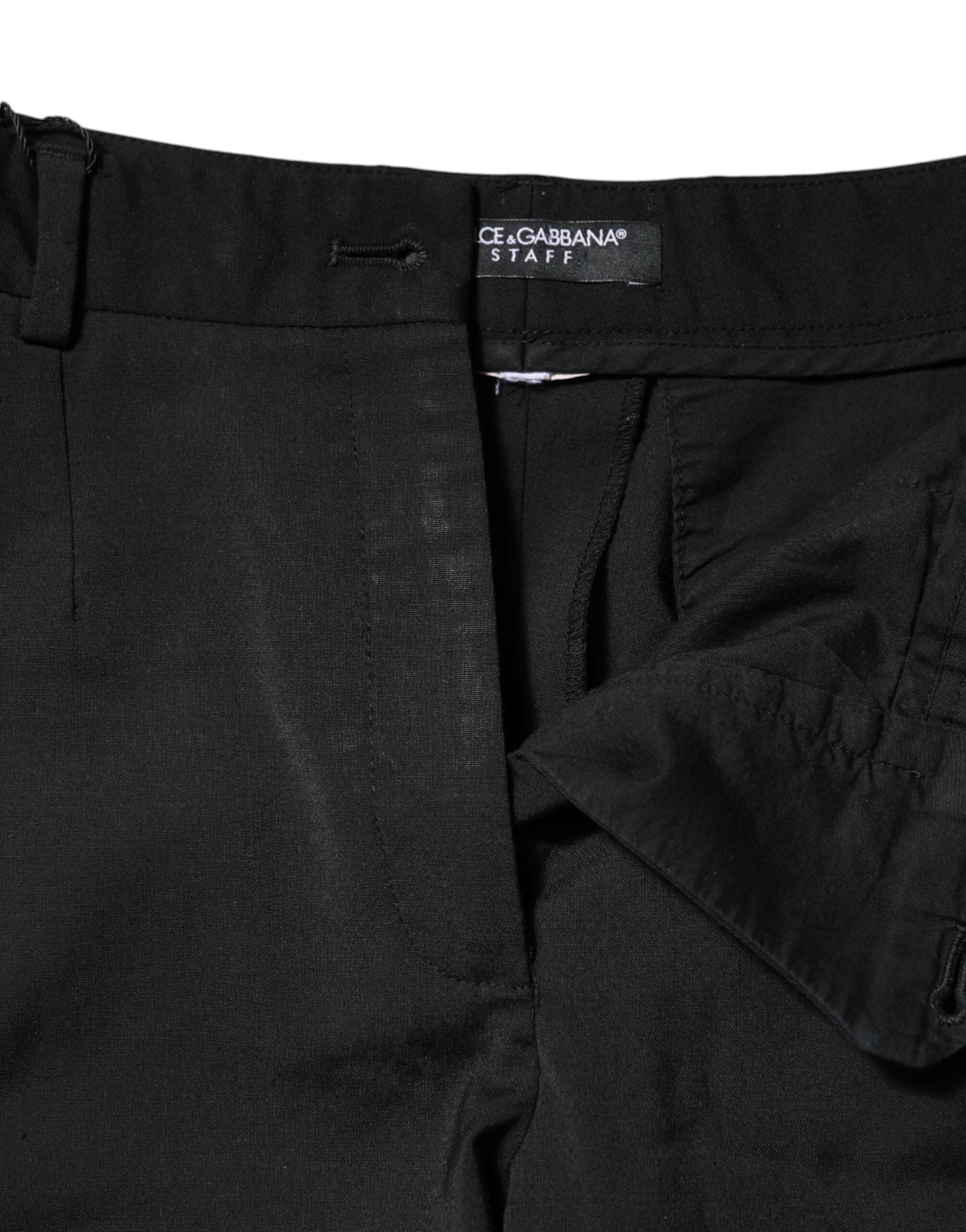 Black High Waisted Tapered STAFF Pants
