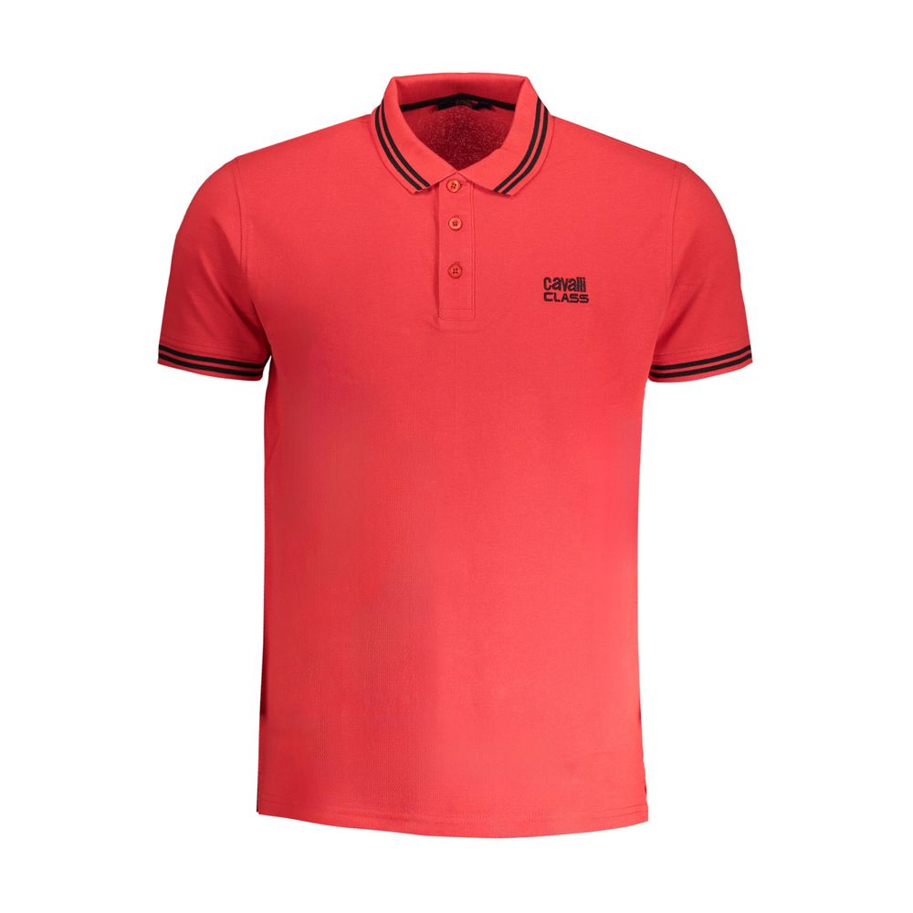 Cavalli Class Red Cotton Men Polo Shirt