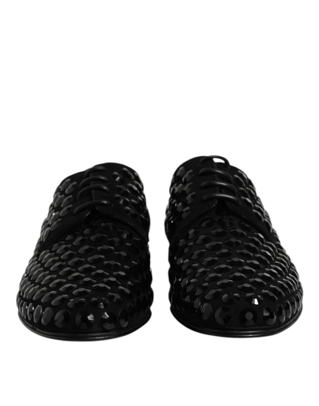 Black Suede Strass Derby Formal Shoes