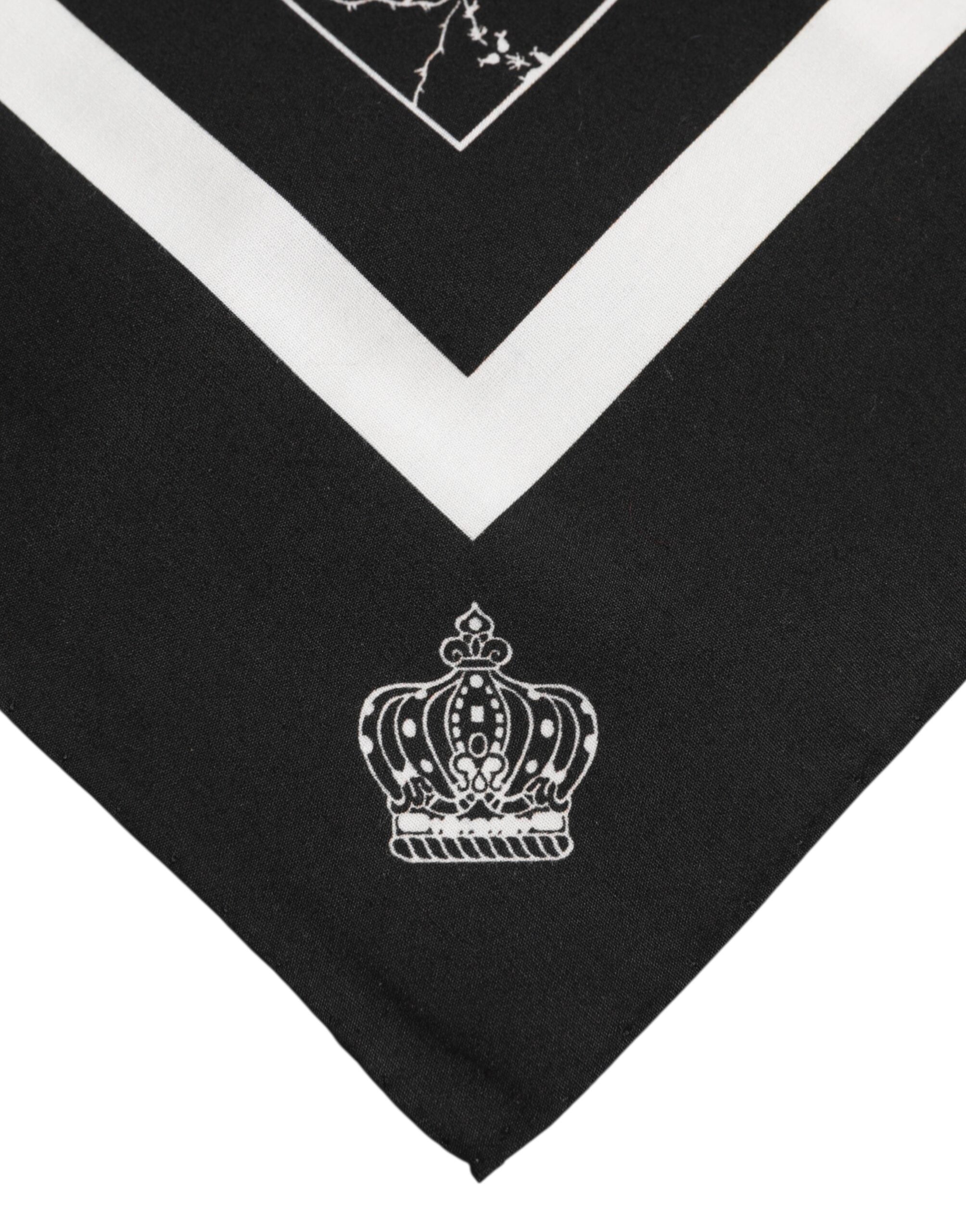 Black White Printed Square Foulard Scarf