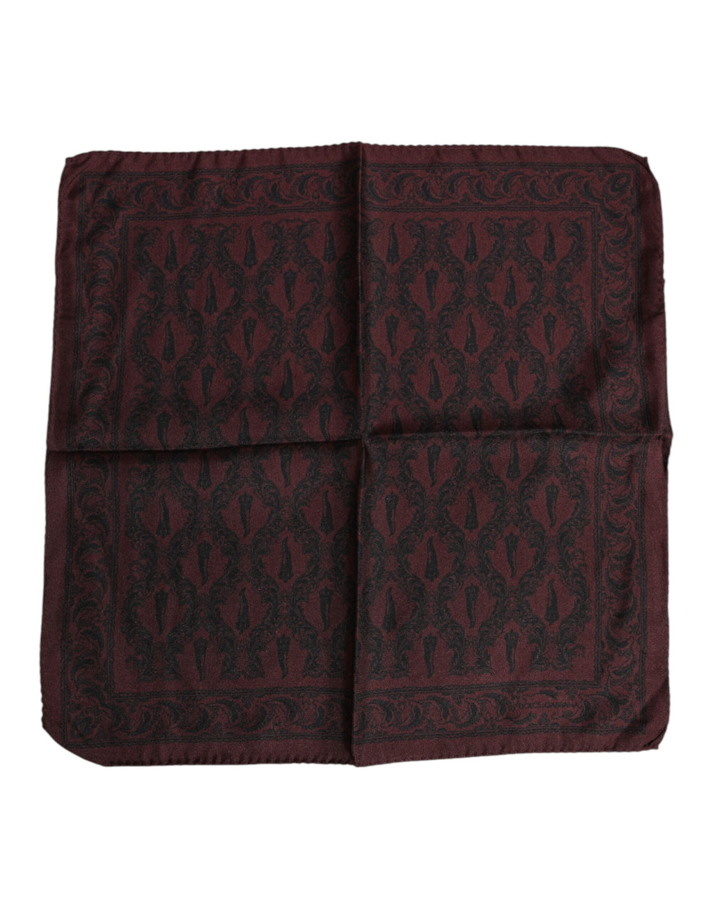 Maroon Black Printed Square Men Foulard Scarf