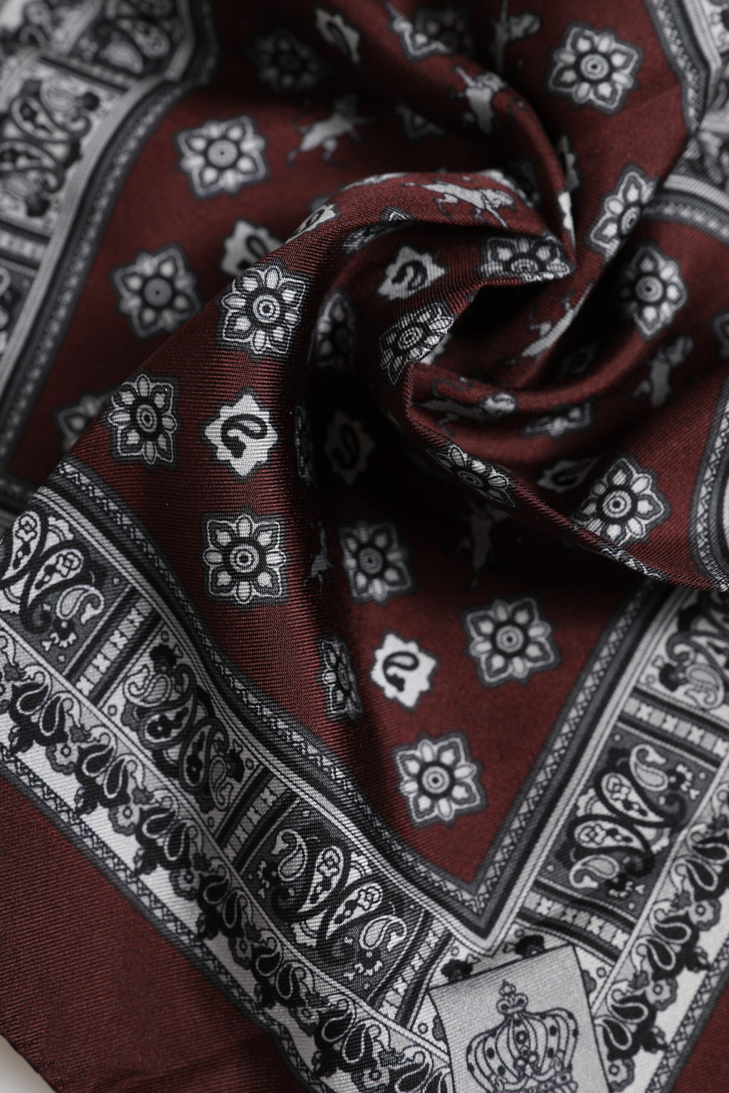 Bordeaux Bandana Silk Square Handkerchief Scarf