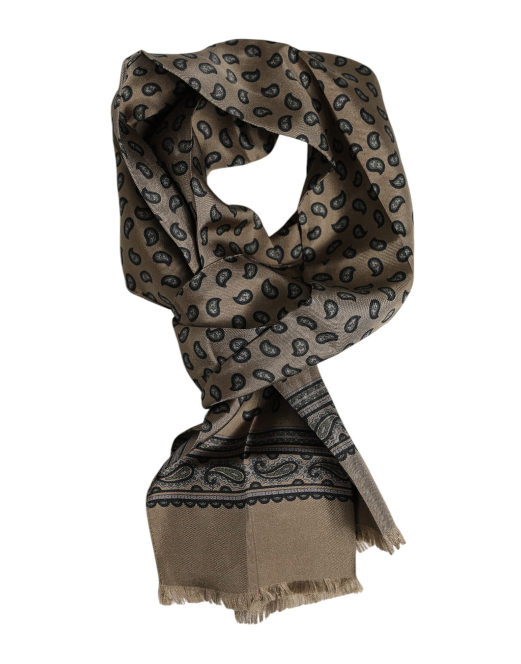 Brown Printed Neck Warmer Men Foulard Scarf