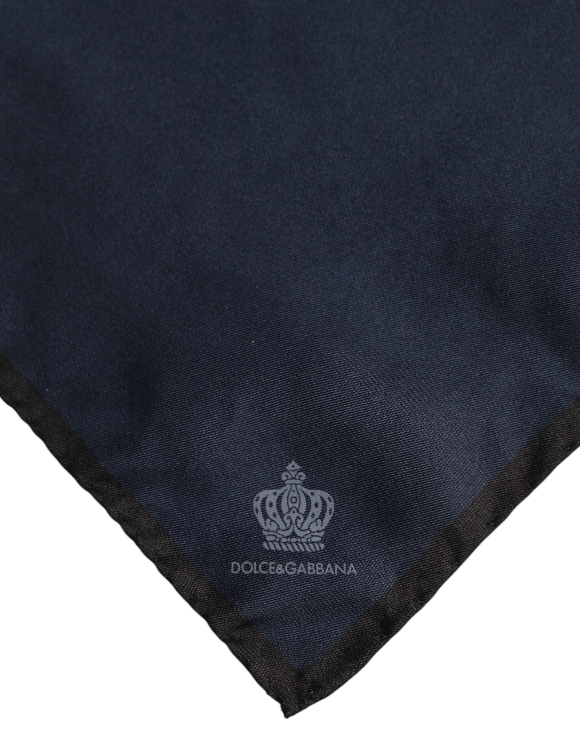 Blue DG Crown Silk Square Men Foulard Scarf
