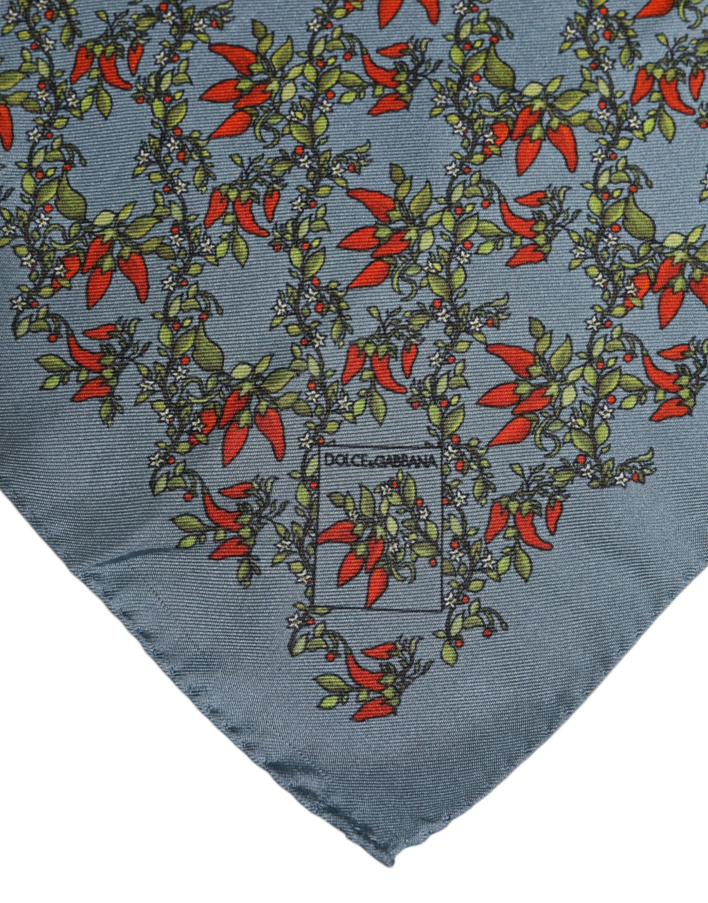 Gray Chilis Silk Square Men Foulard Scarf