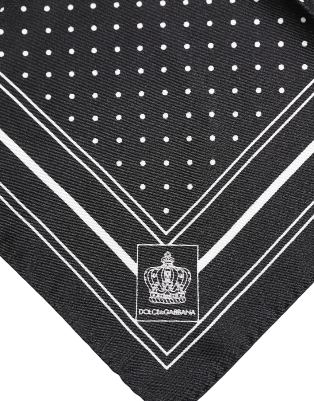 Black White Polka Dot Men Foulard Scarf