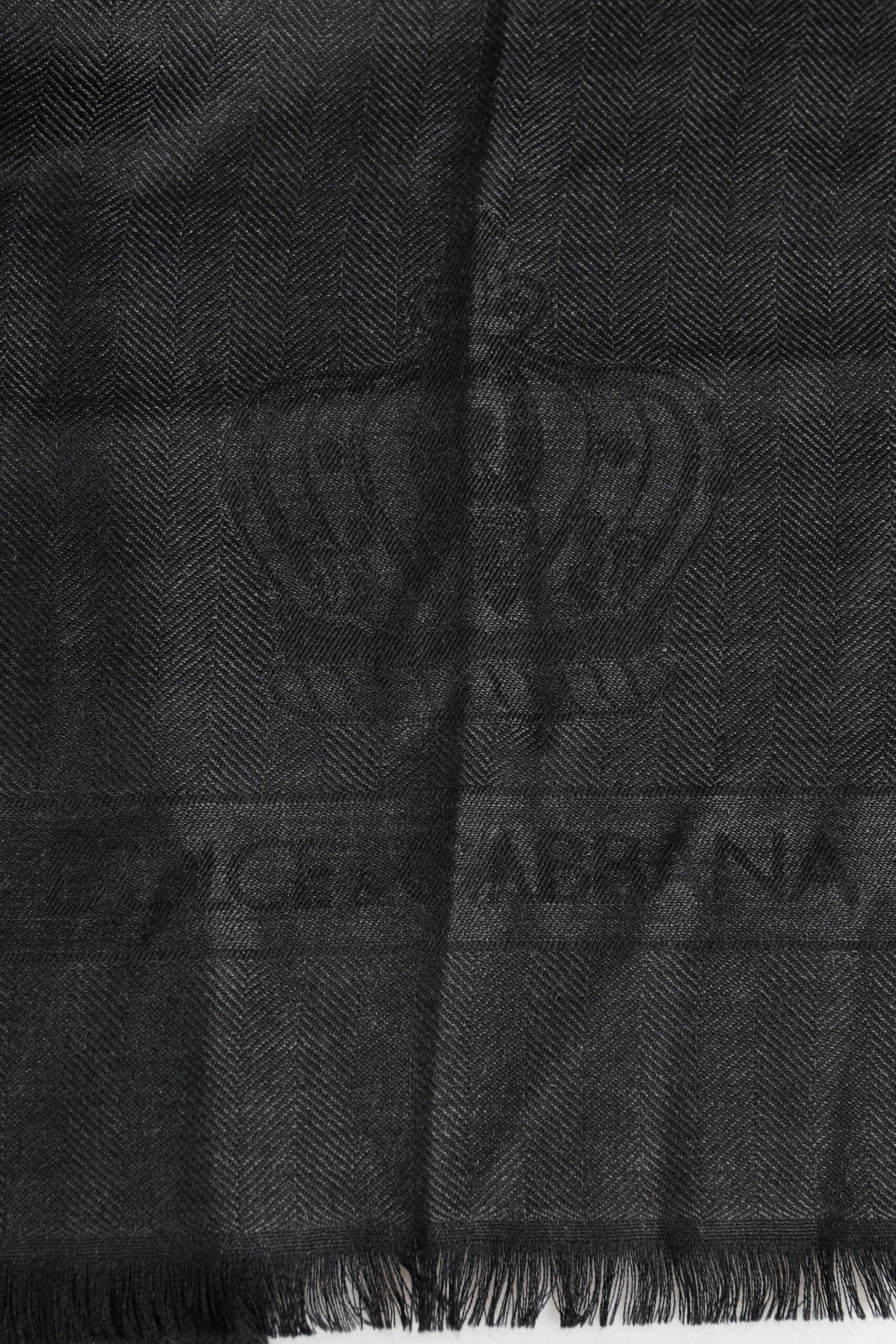 Dark Gray Cashmere Fringes Neck Warmer Scarf