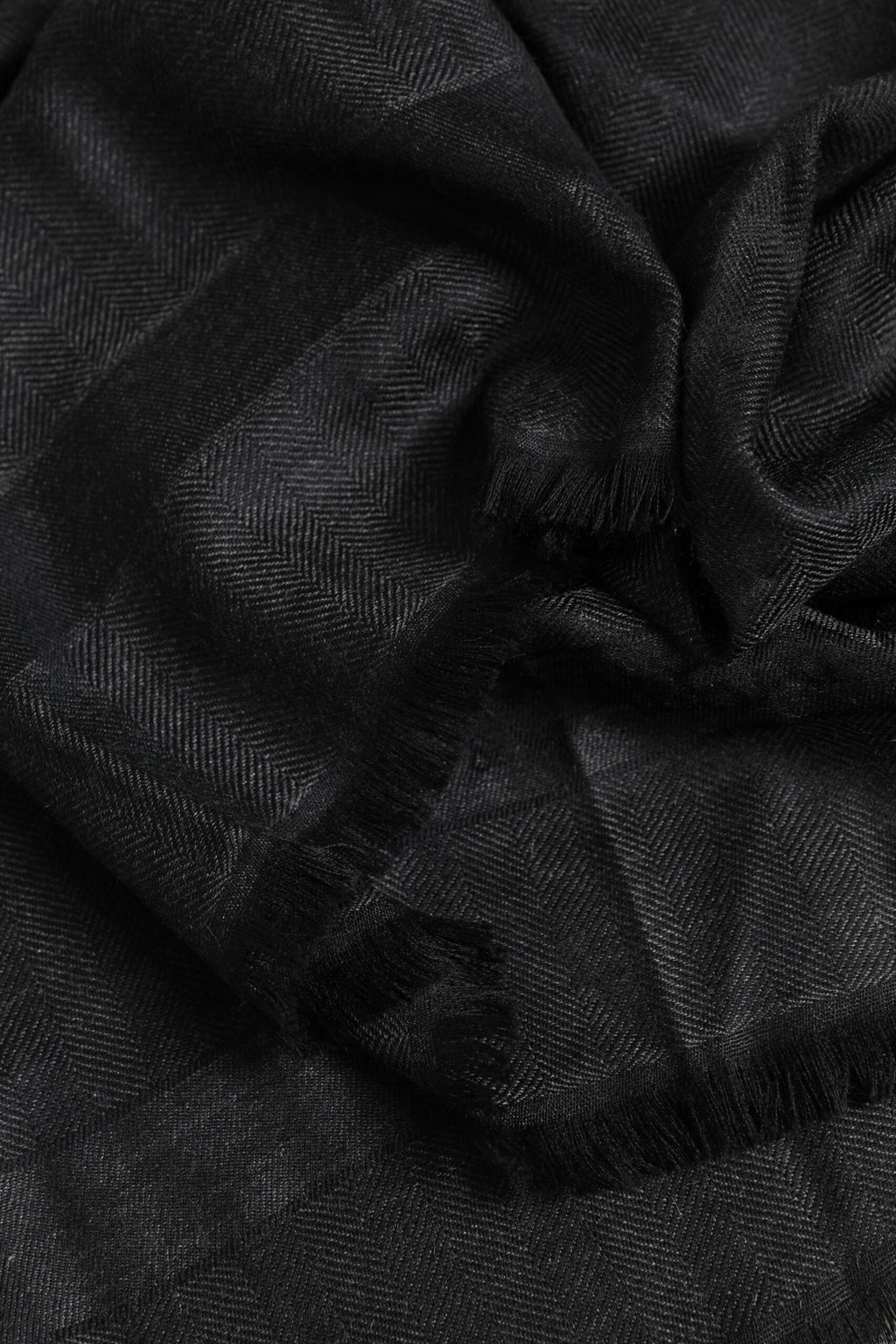 Dark Gray Cashmere Fringes Neck Warmer Scarf