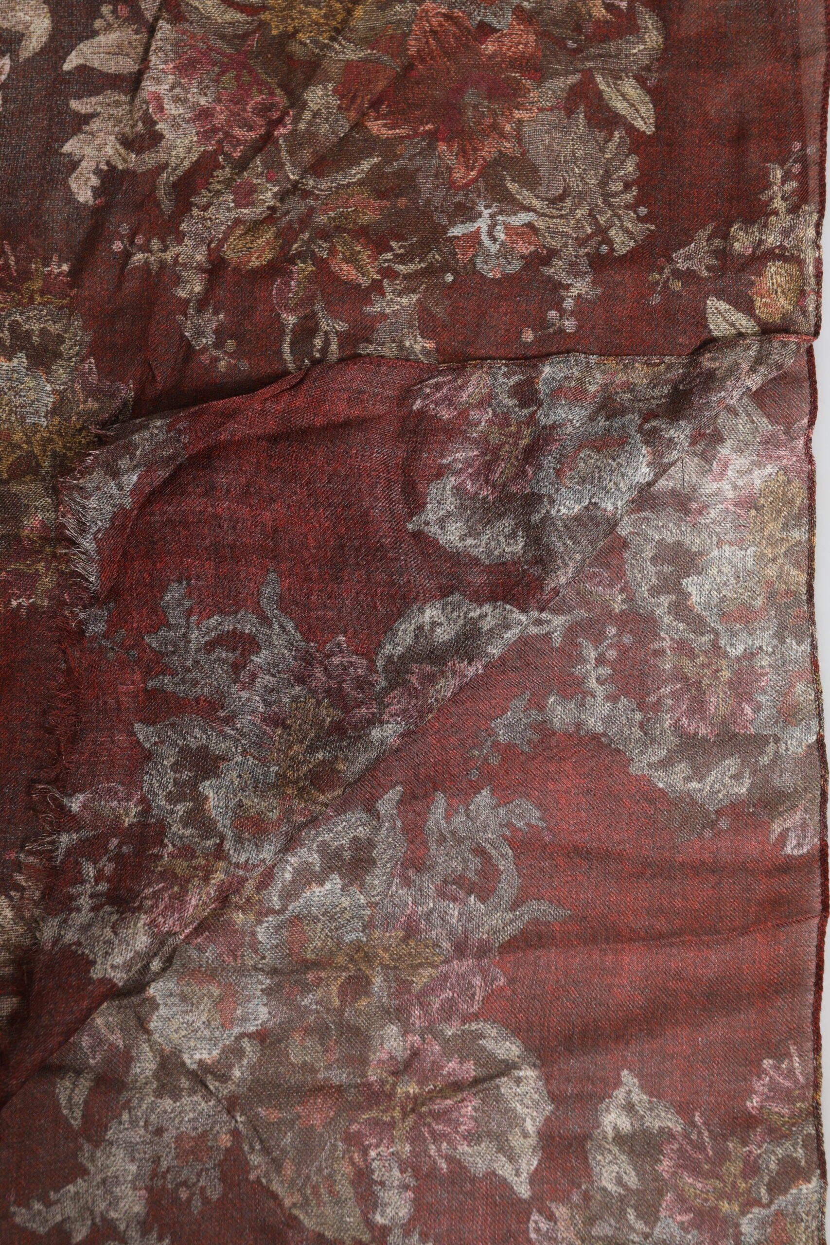 Maroon Floral Neck Warmer Foulard Scarf