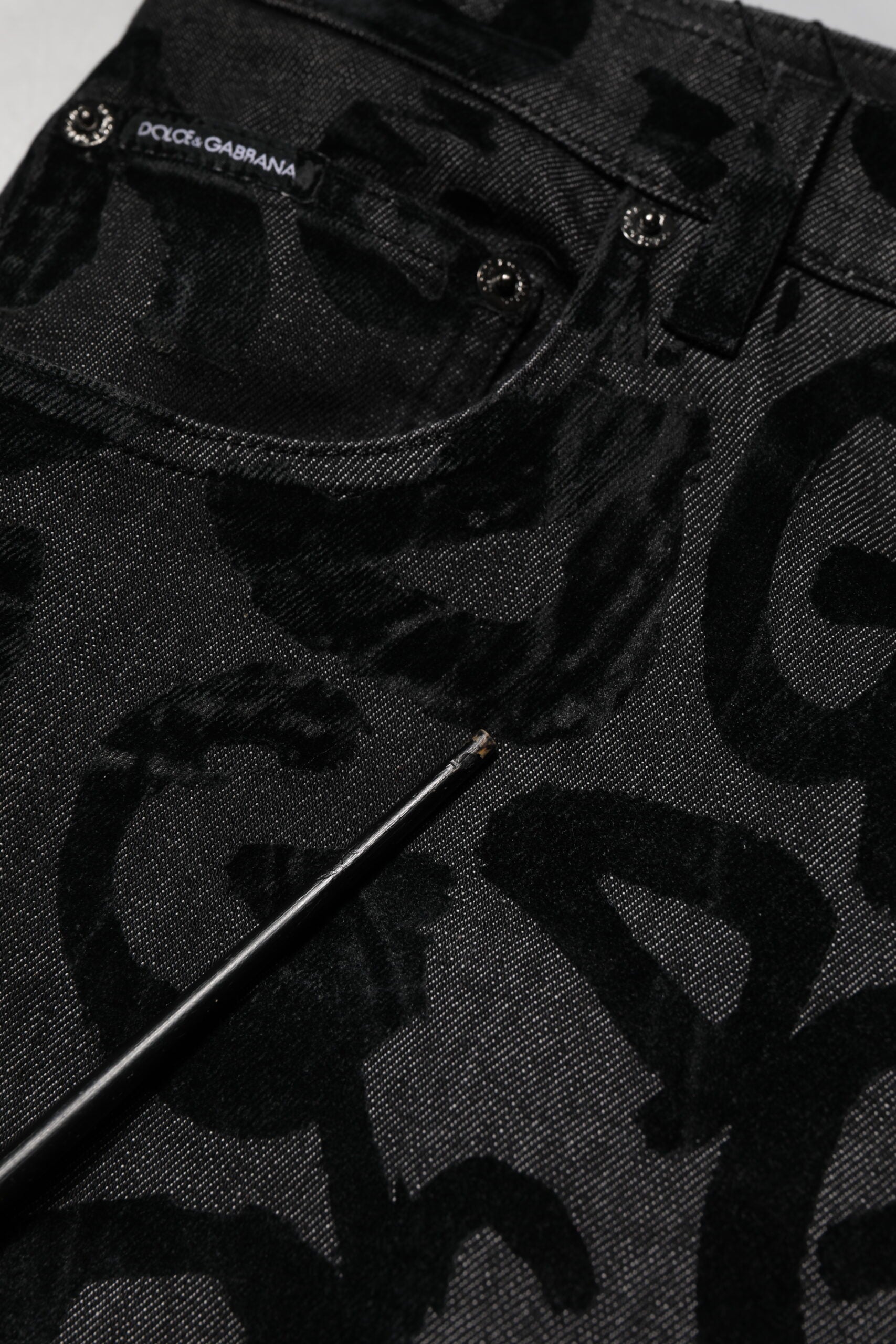 Gray Cotton DG Logo Straight Men Denim Jeans