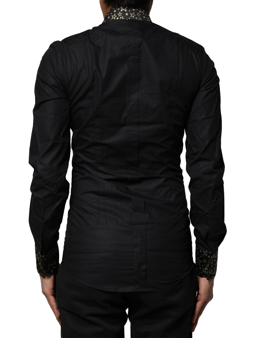 Black Cotton GOLD Long Sleeves Dress Shirt