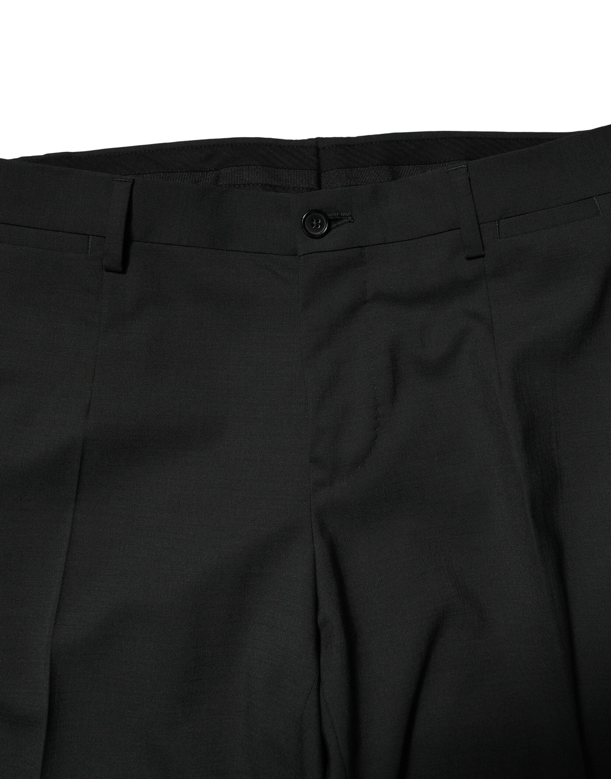 Black Wool 2 Piece Single Breasted Suit