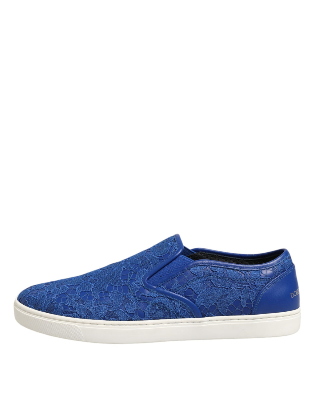 Blue Leather Lace Slip On Sneaker Shoes