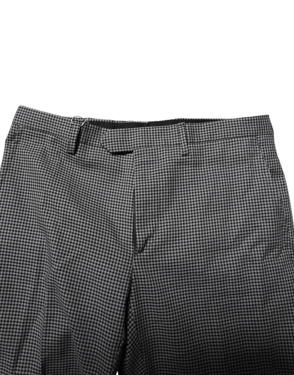 Black White Checkered Tapered Dress Pants