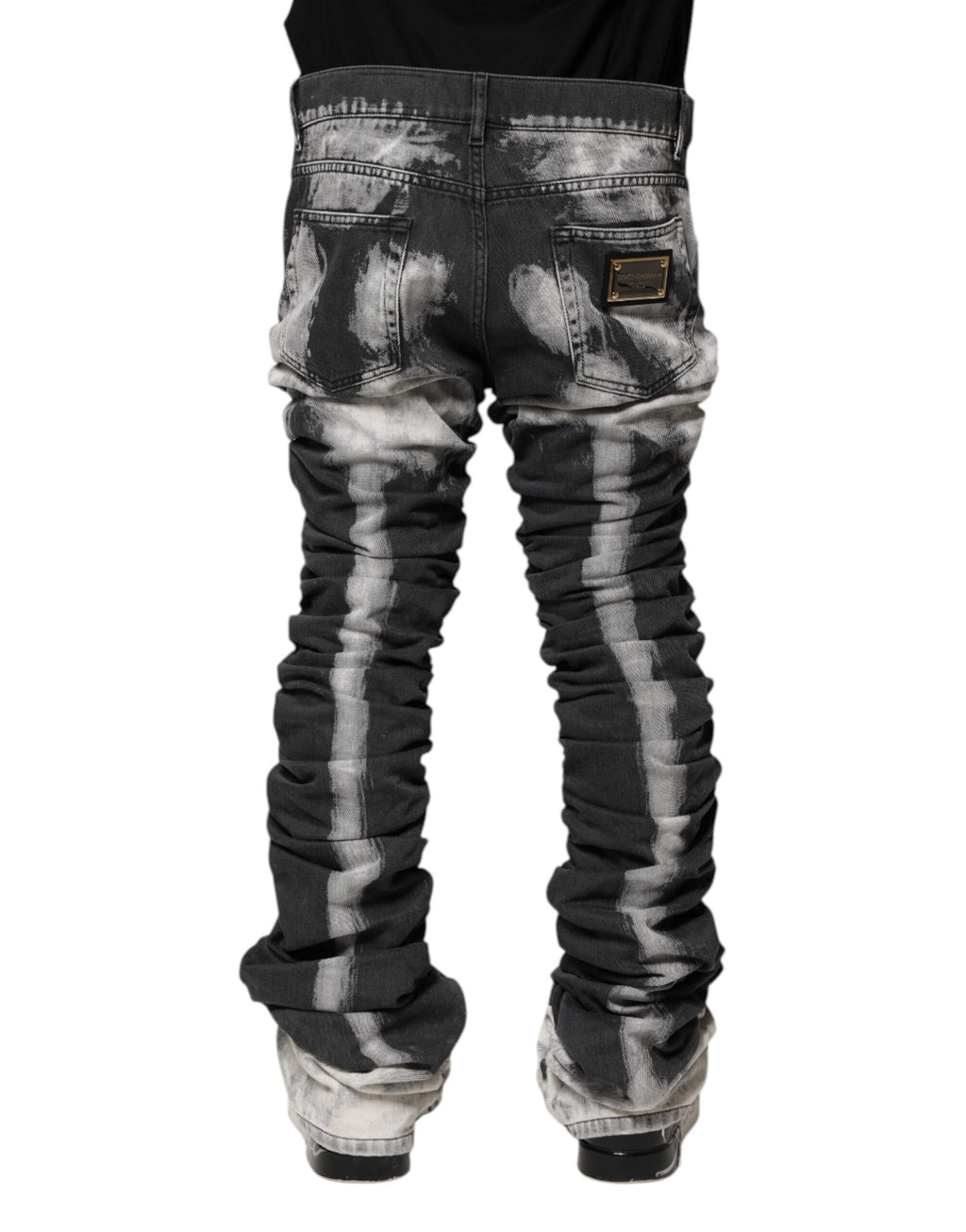 Black Tie Dye Straight Denim Jeans