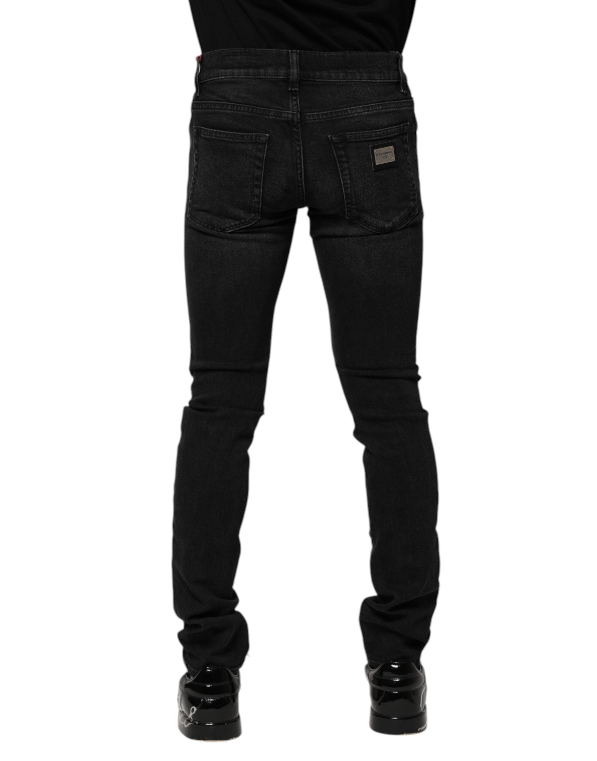 Black Cotton Skinny Men Denim Jeans