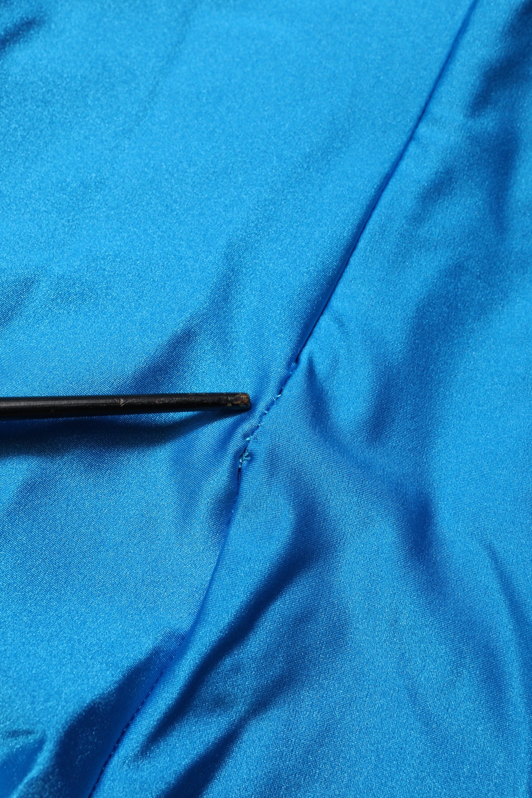 Blue Nylon Turtleneck Bodycon Jumpsuit Dress