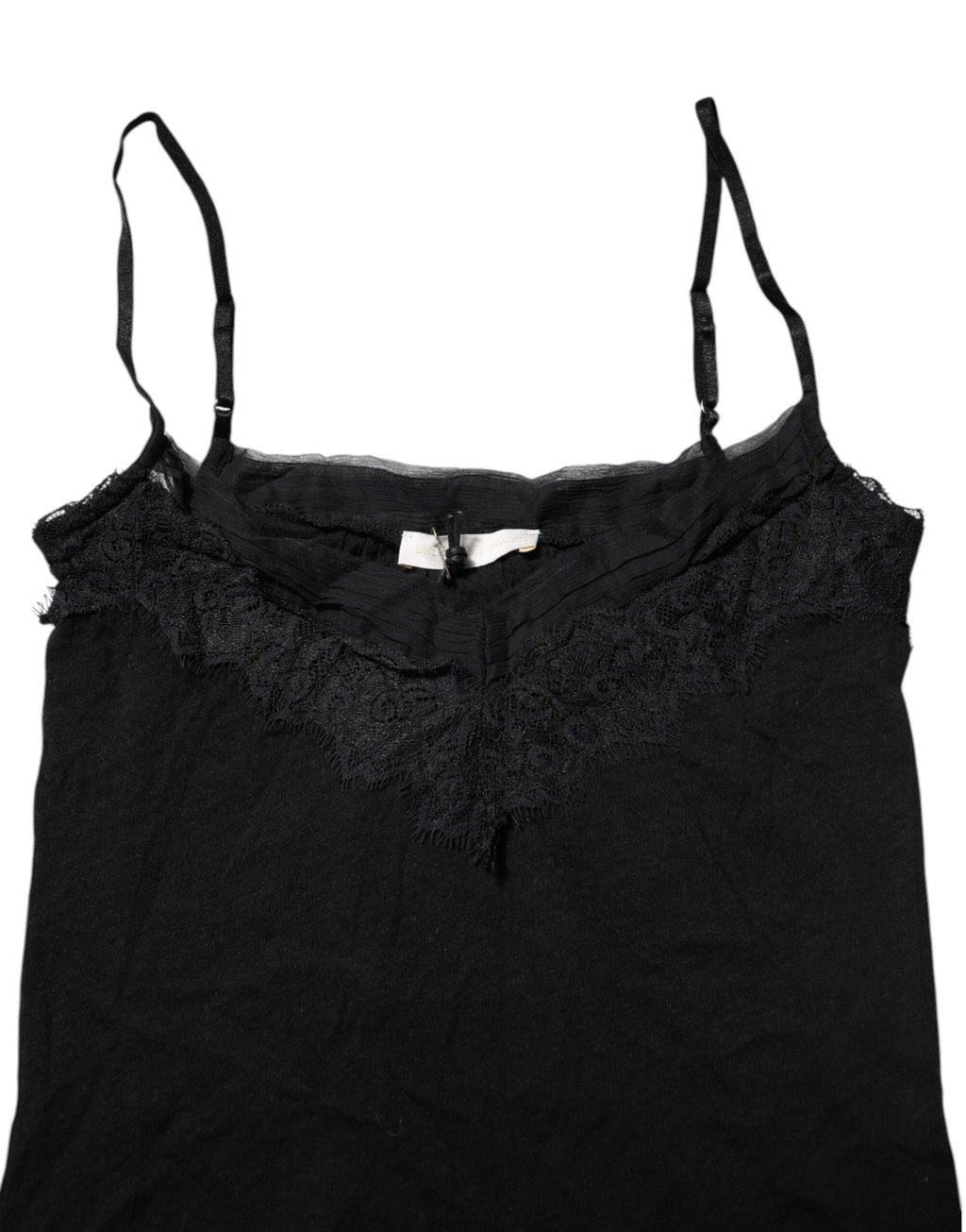 Black Wool Sleeveless Square Neck Tank Top