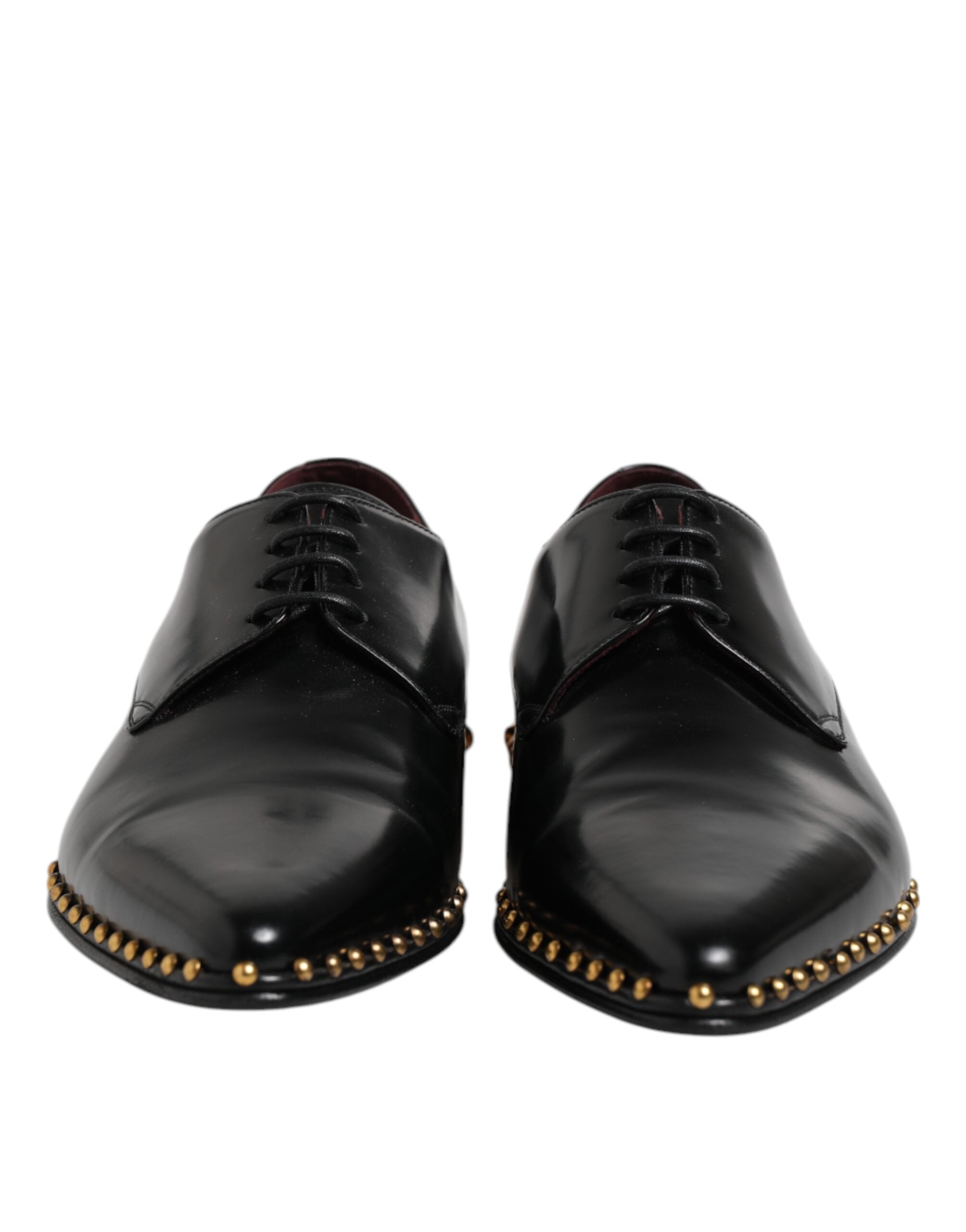 Black Leather Studded Derby Men Dress Shoes