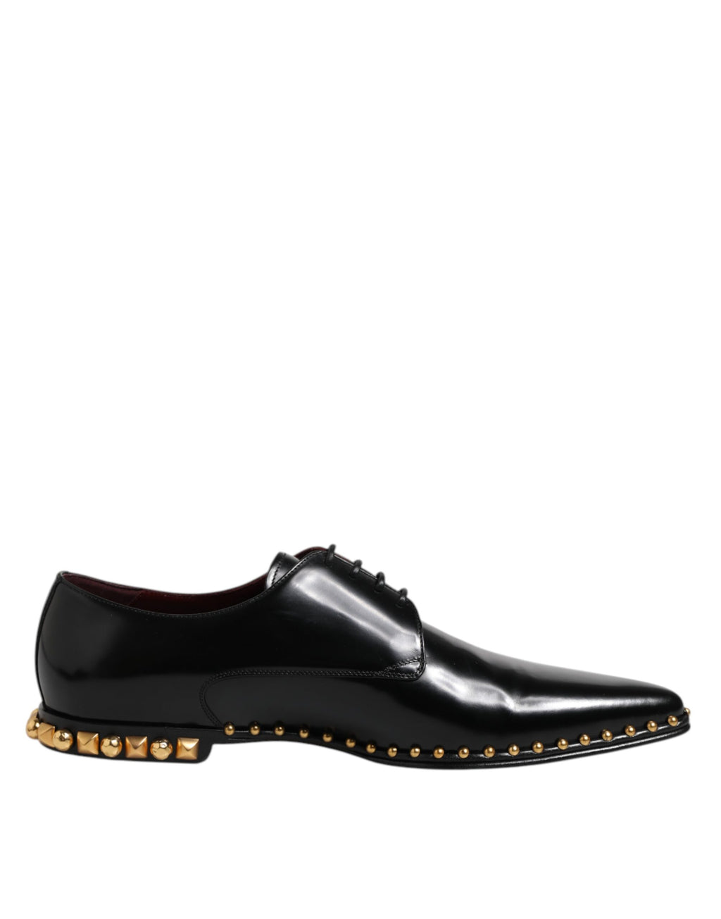 Black Leather Studded Derby Men Dress Shoes