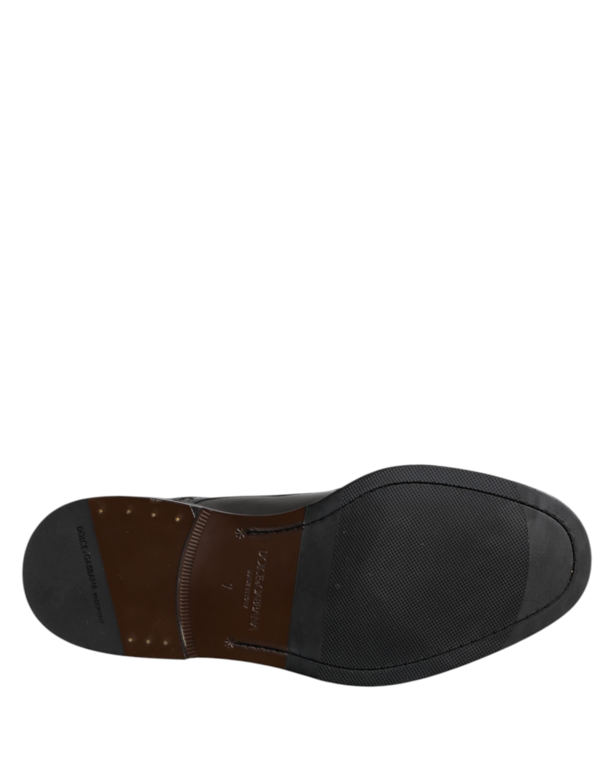 Black Leather Derby Wingtip Formal Shoes