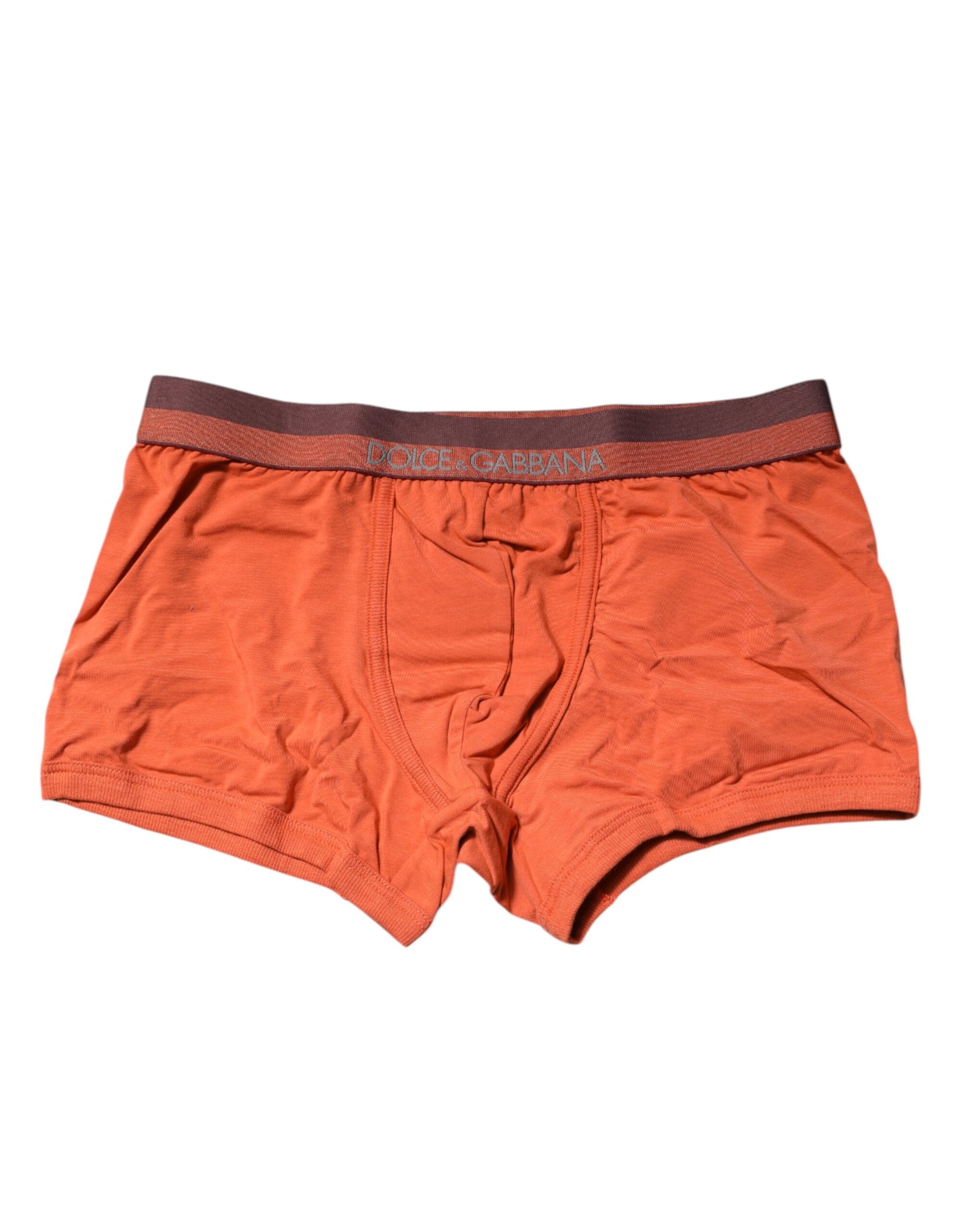 Orange Cotton Regular Boxer Brief Underwear