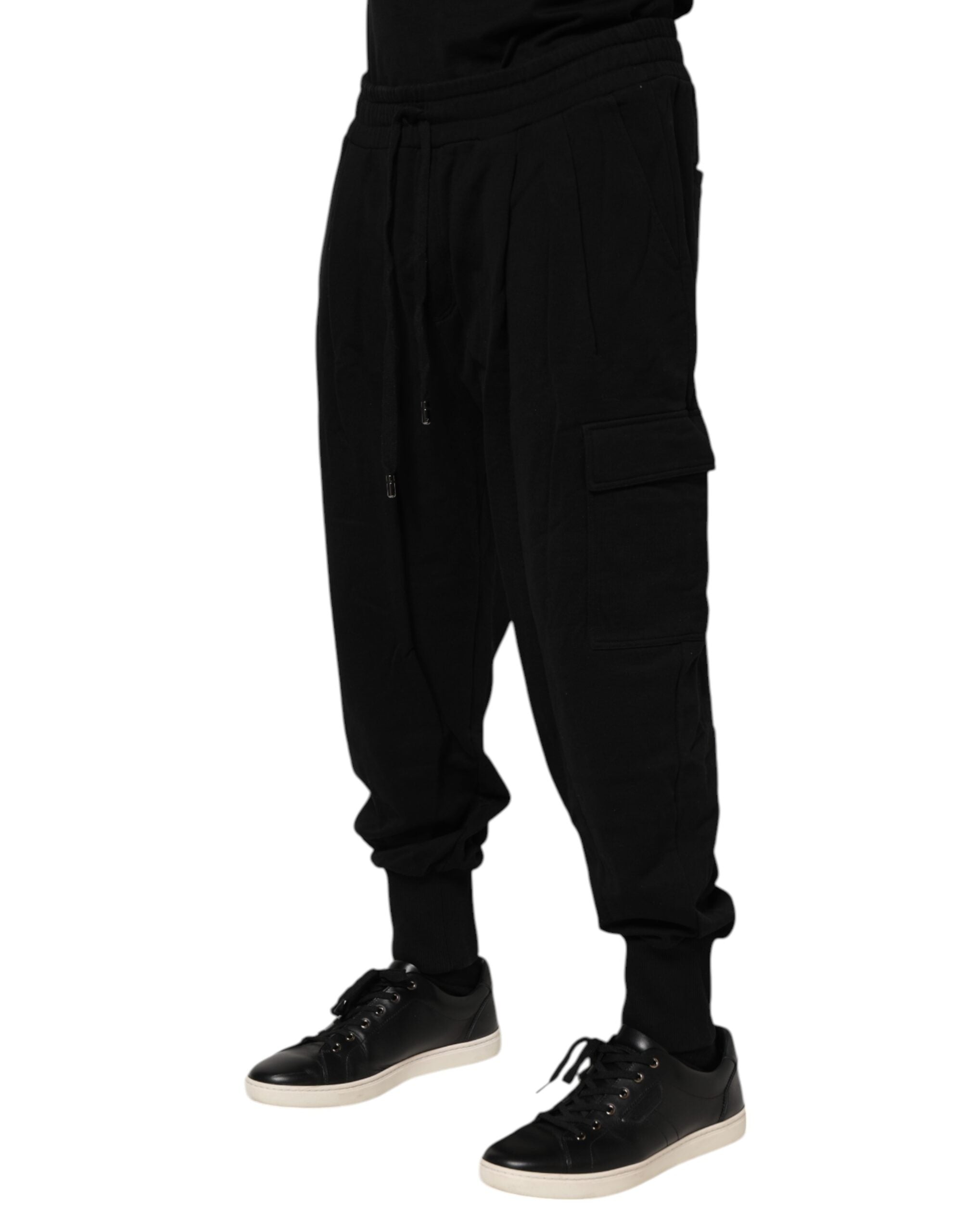 Black Cotton Logo Jogger Sweatpants Pants