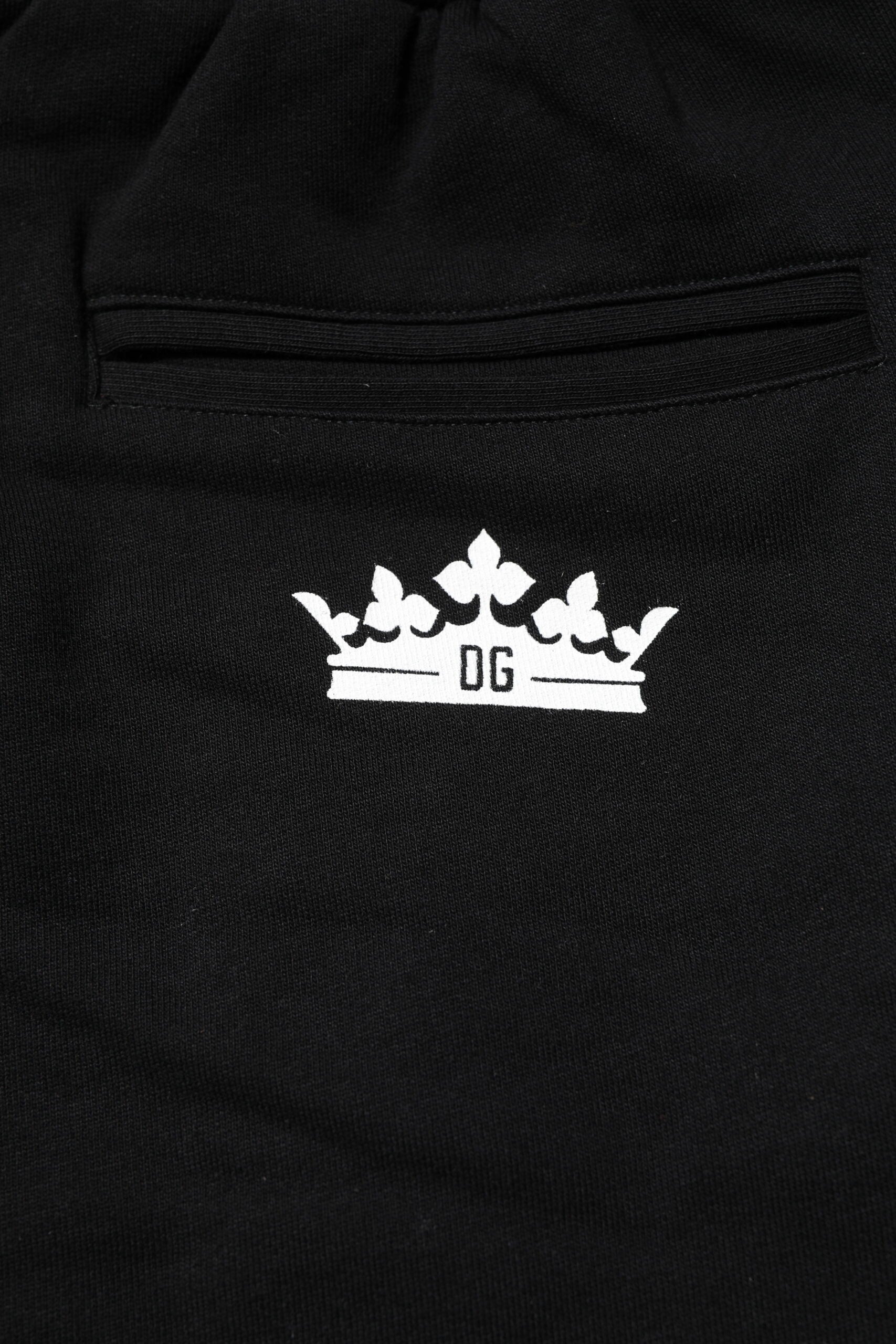 Black Cotton Crown Jogger Sweatpants Pants