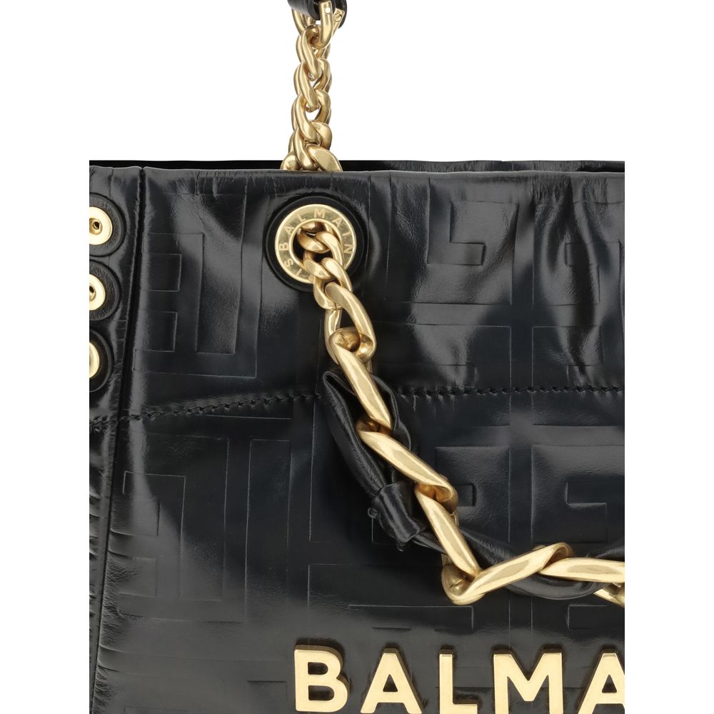 Balmain Black Calf Leather Bos Taurus Shoulder Bag
