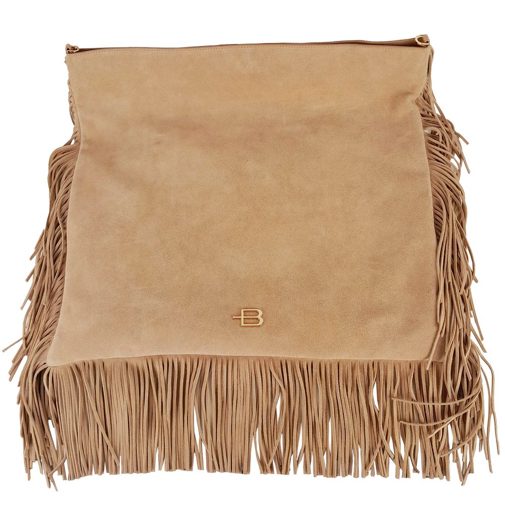 Baldinini Trend Beige Calfskin Shoulder Bag