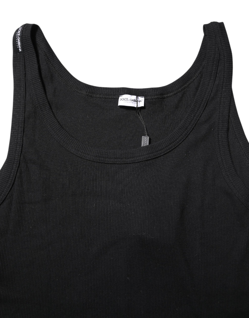 Black Cotton Sleeveless Underwear Tank T-shirt