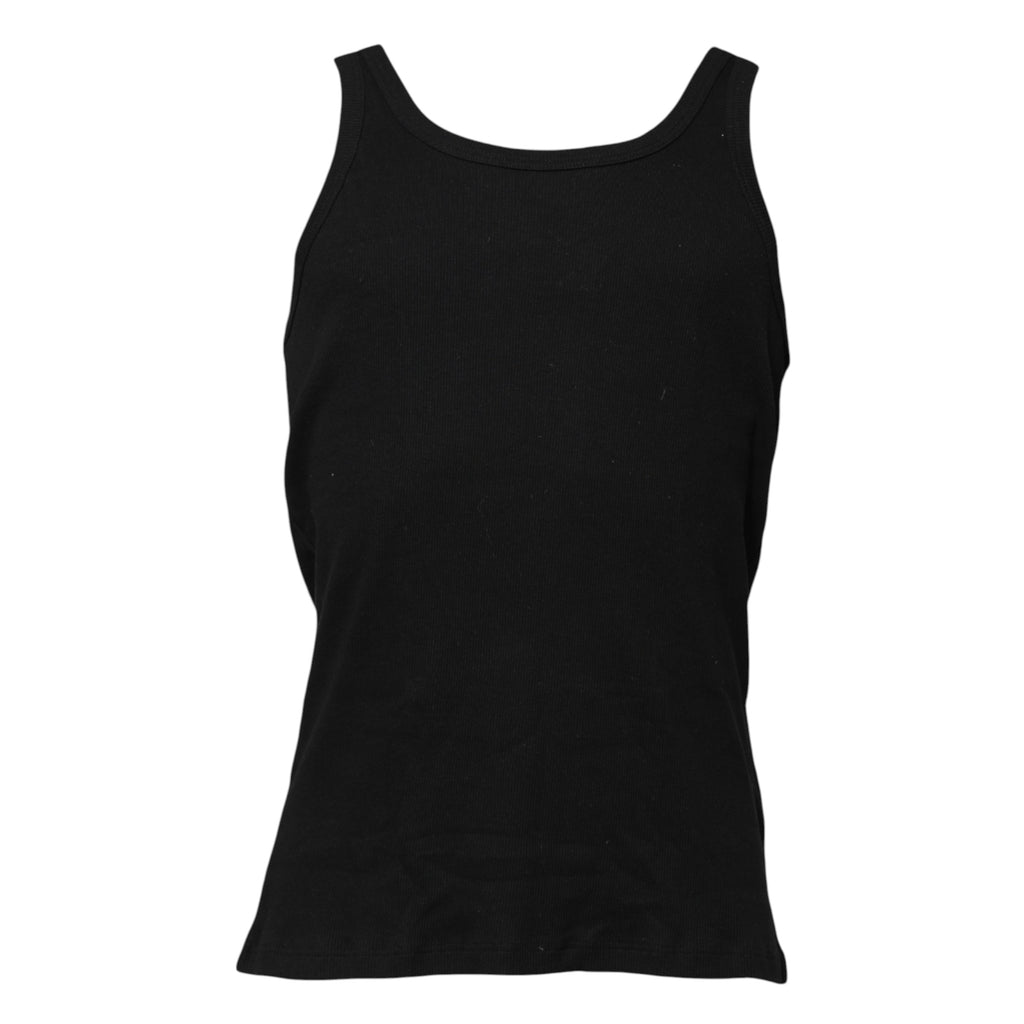 Black Cotton Sleeveless Underwear Tank T-shirt