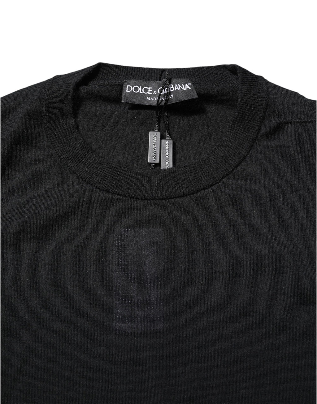 Black Cashmere Crew Neck Long Sleeves T-shirt