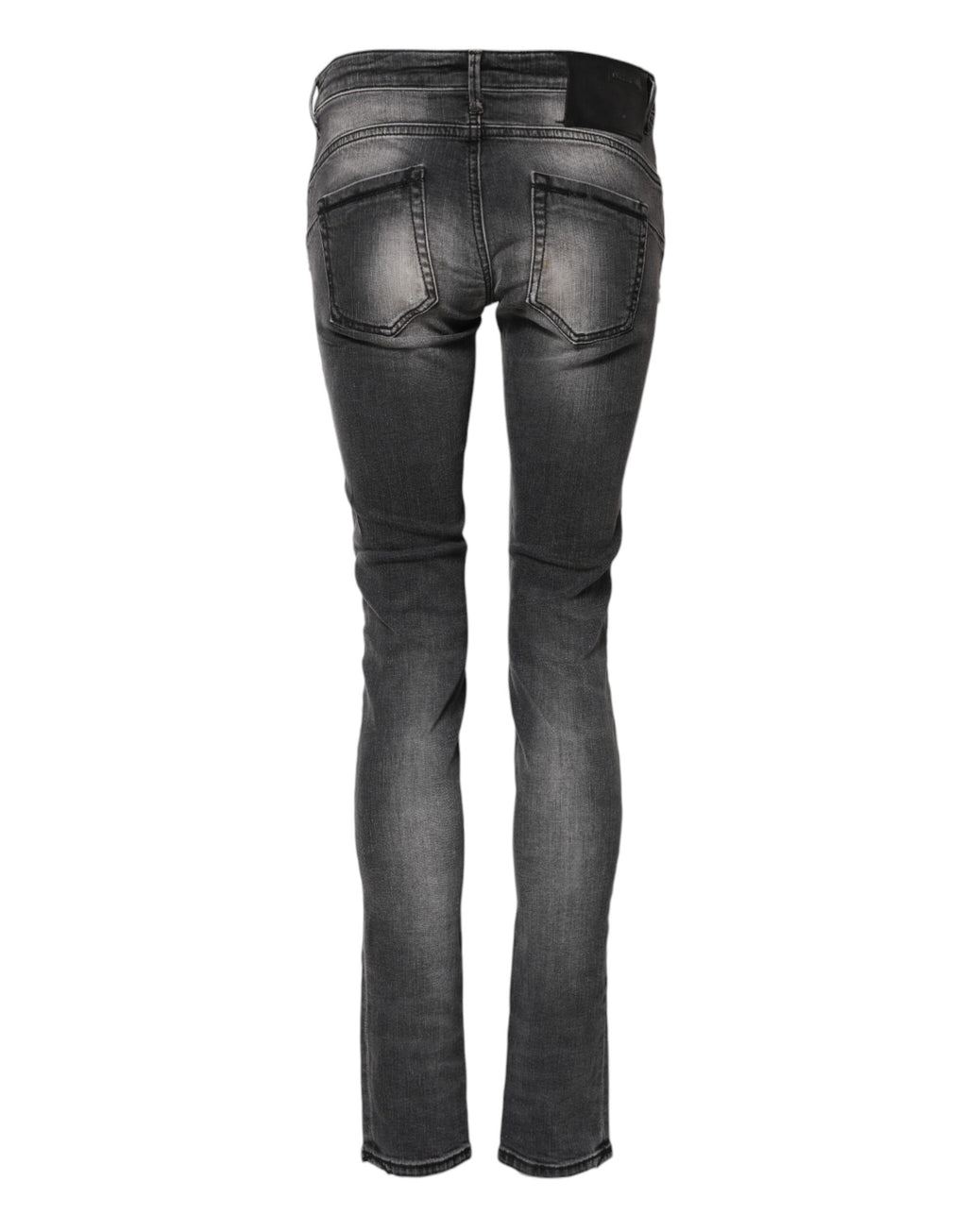 Dark Gray Cotton Slim Fit Denim Low Waist Denim Jeans