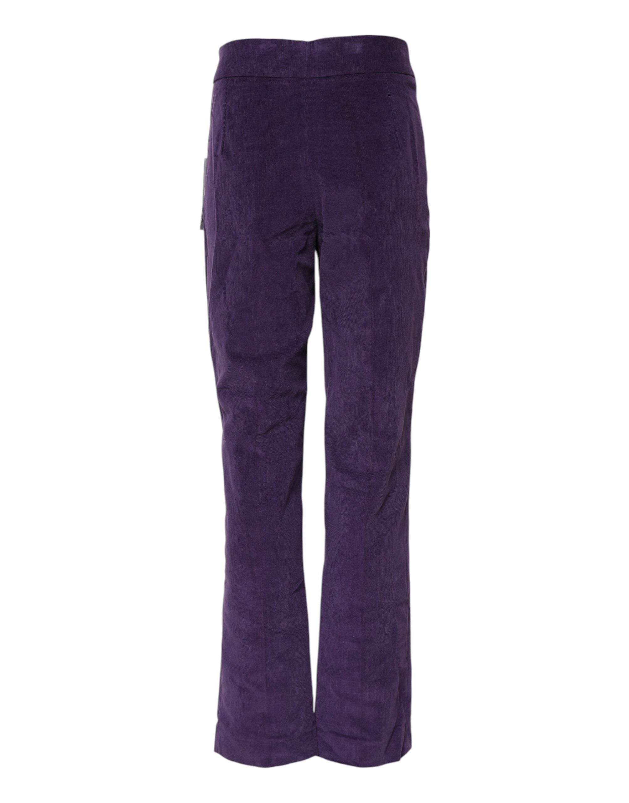 Purple High Waisted Flared Pants