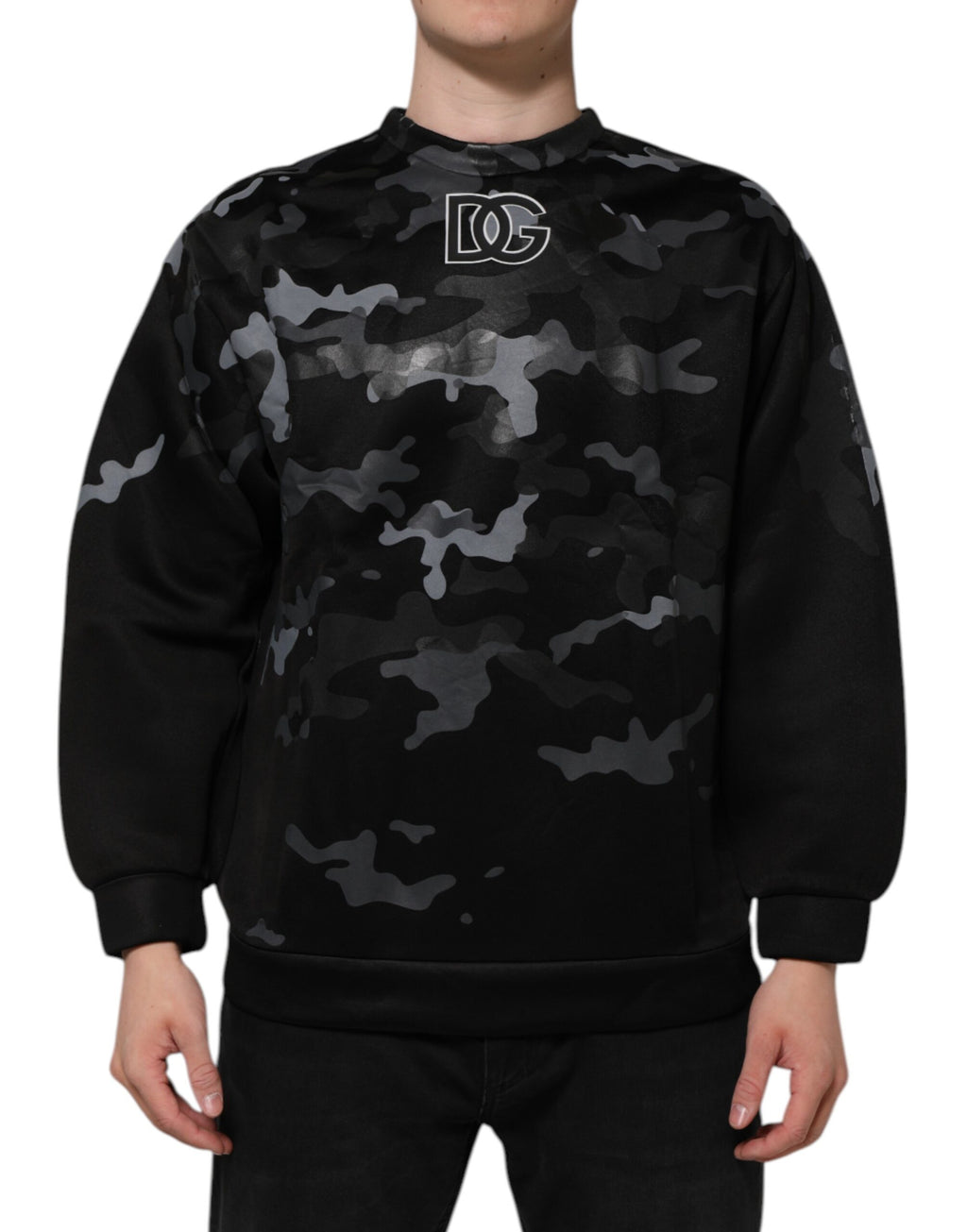 Black Camouflage Pullover Sweatshirt Sweater
