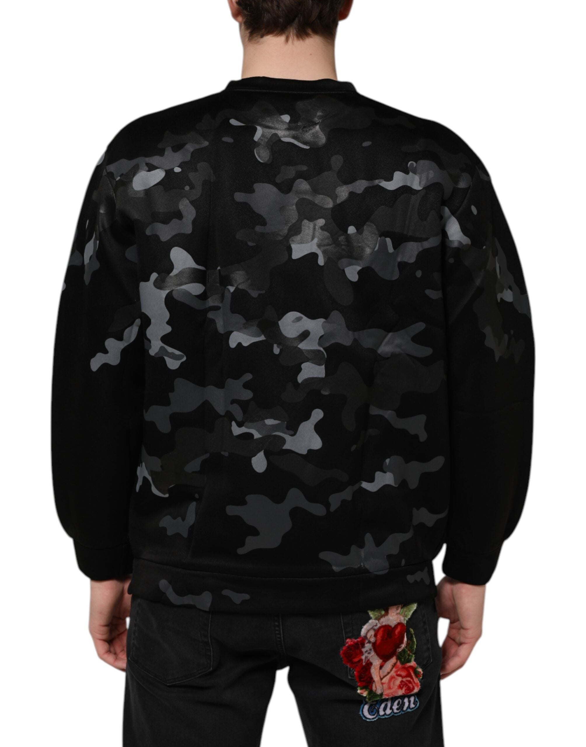 Black Camouflage Pullover Sweatshirt Sweater