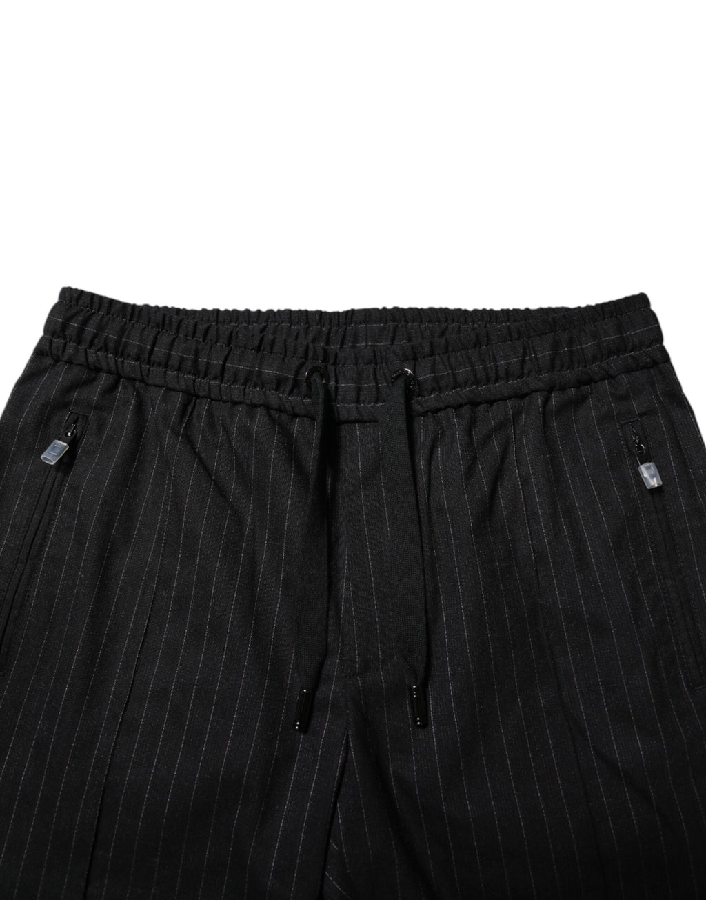 Black Striped Wool Men Jogger Pants