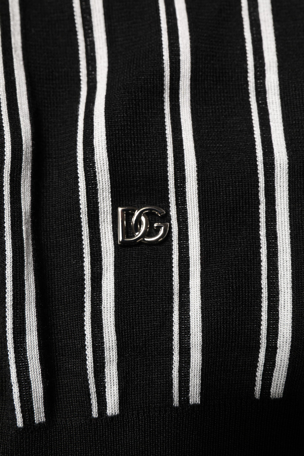 Black White Stripes Collared Polo T-shirt