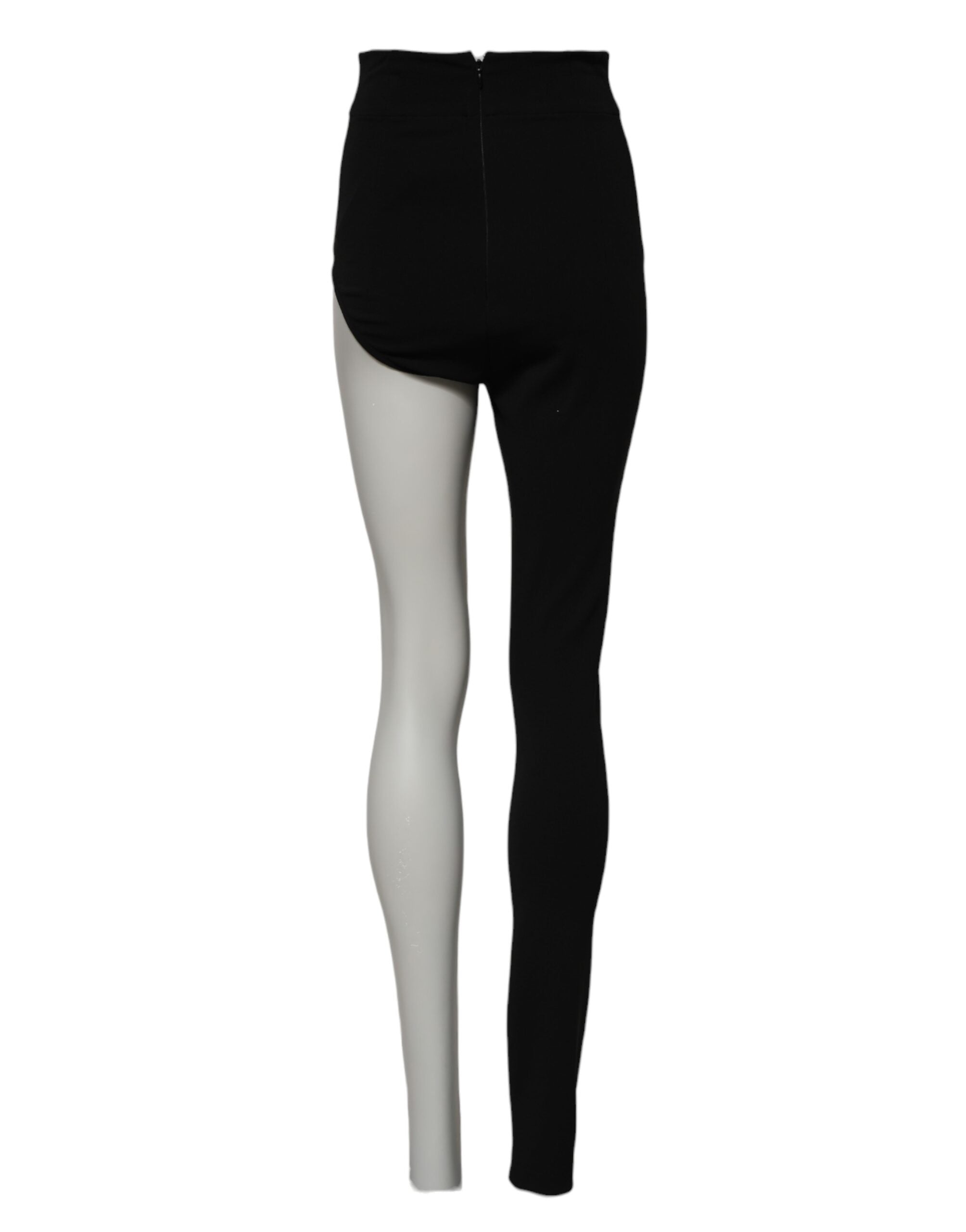 Black Wool High Waist Single Leg Pants
