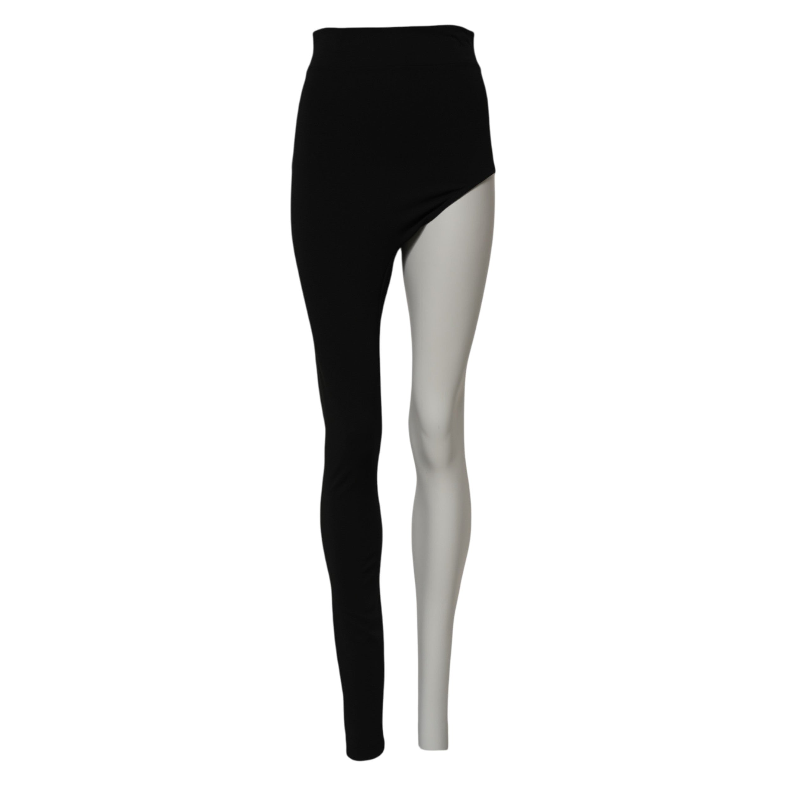 Black Wool High Waist Single Leg Pants