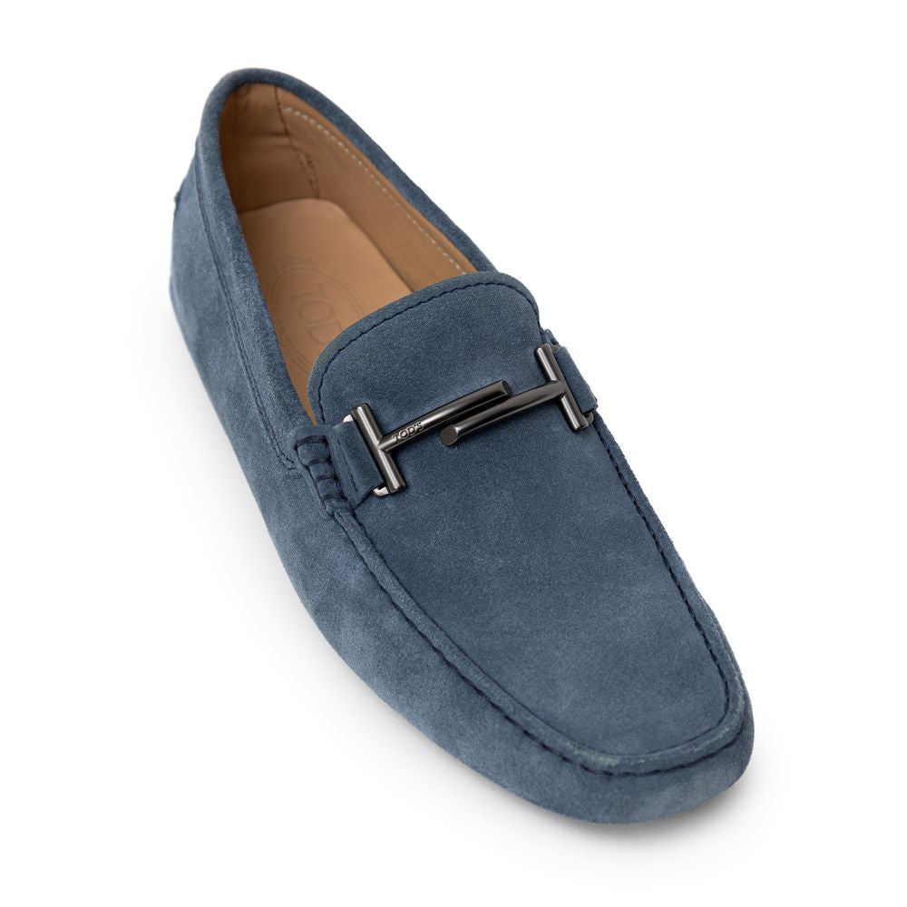 Blue Suede Leather Moccassin