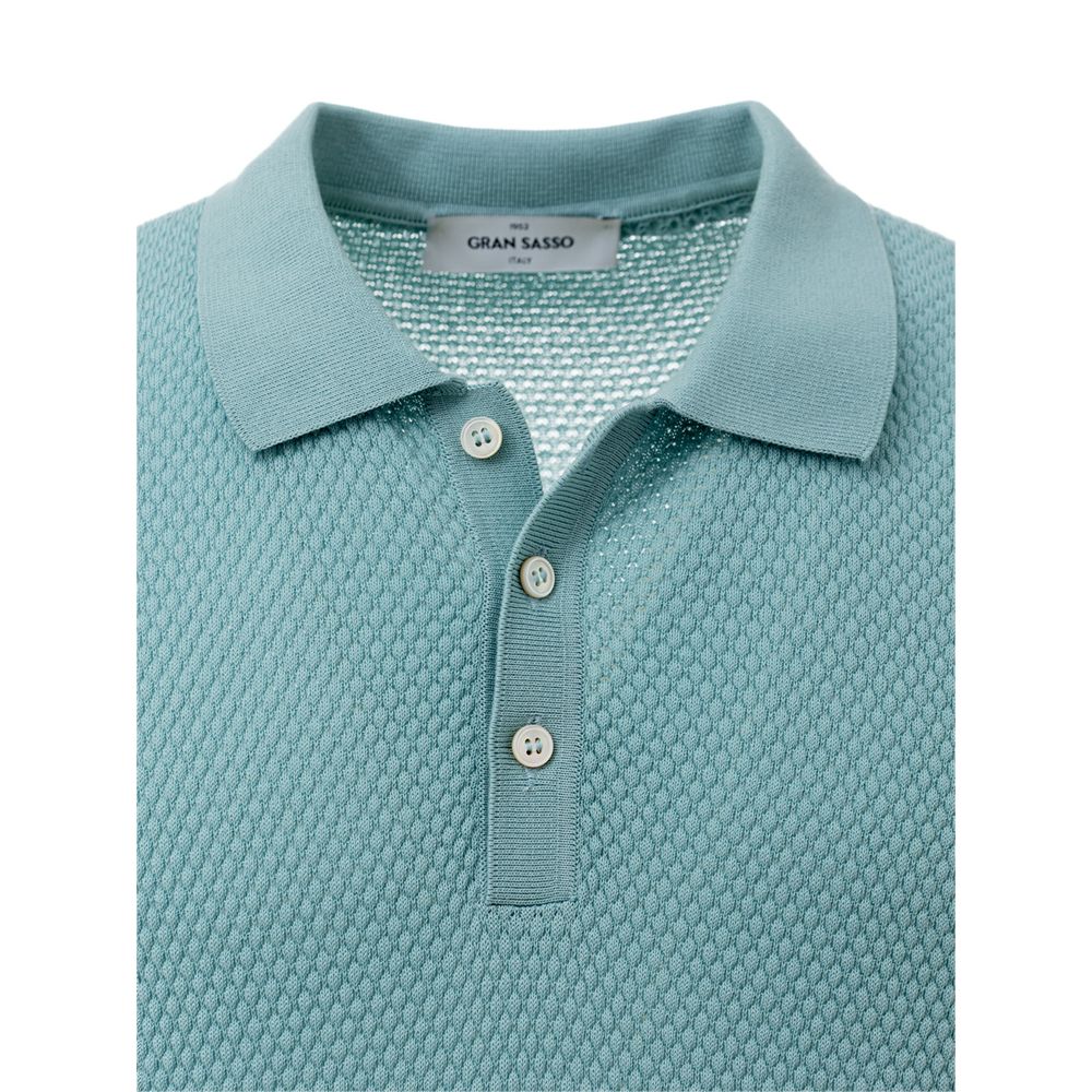 Blue Cotton Polo Shirt